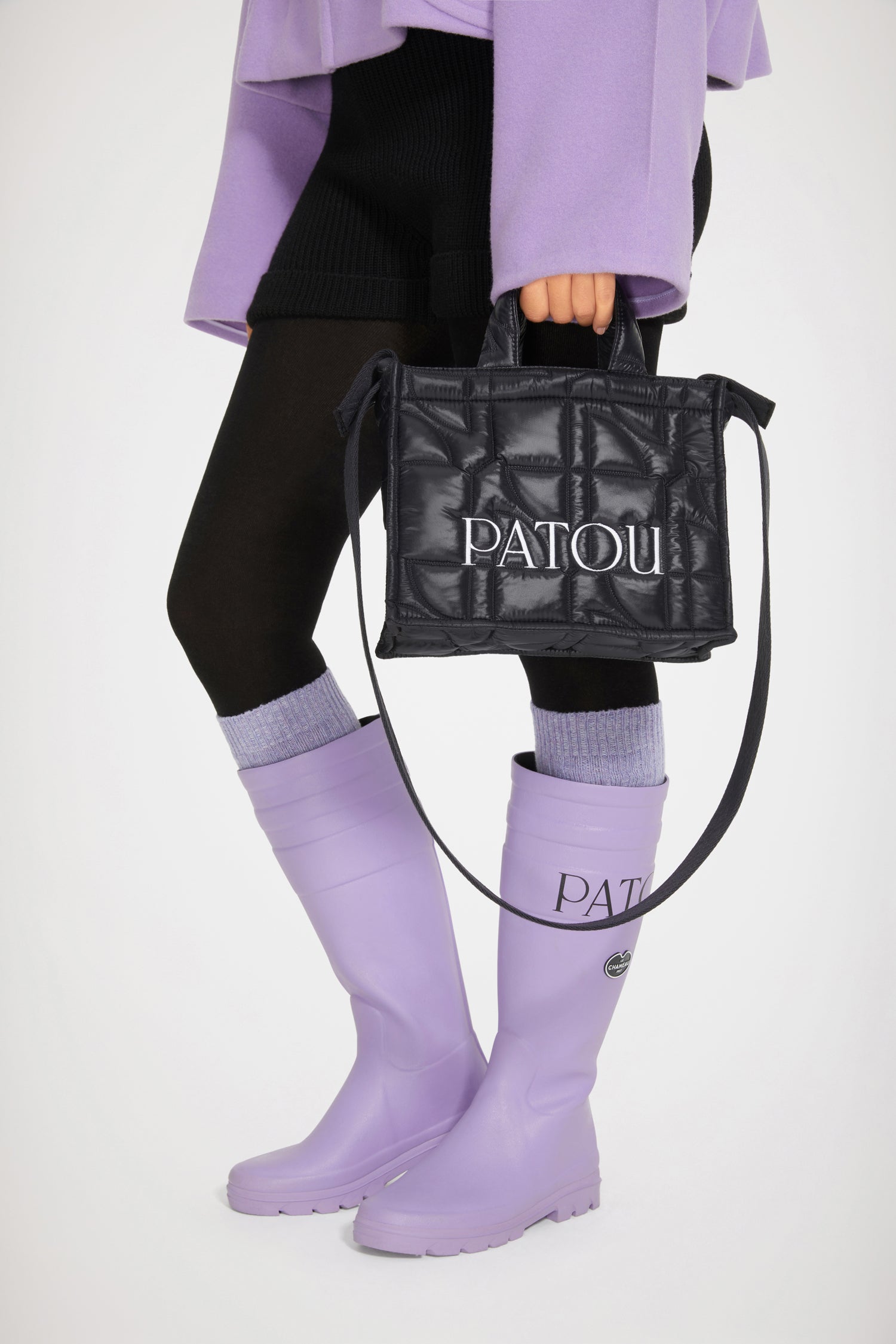 Patou AC025 sac cabas tote matelassé noir polyamide recyclé