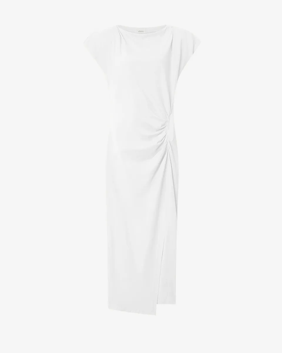Isabel Marant Nadela robe jersey coton blanc fente
