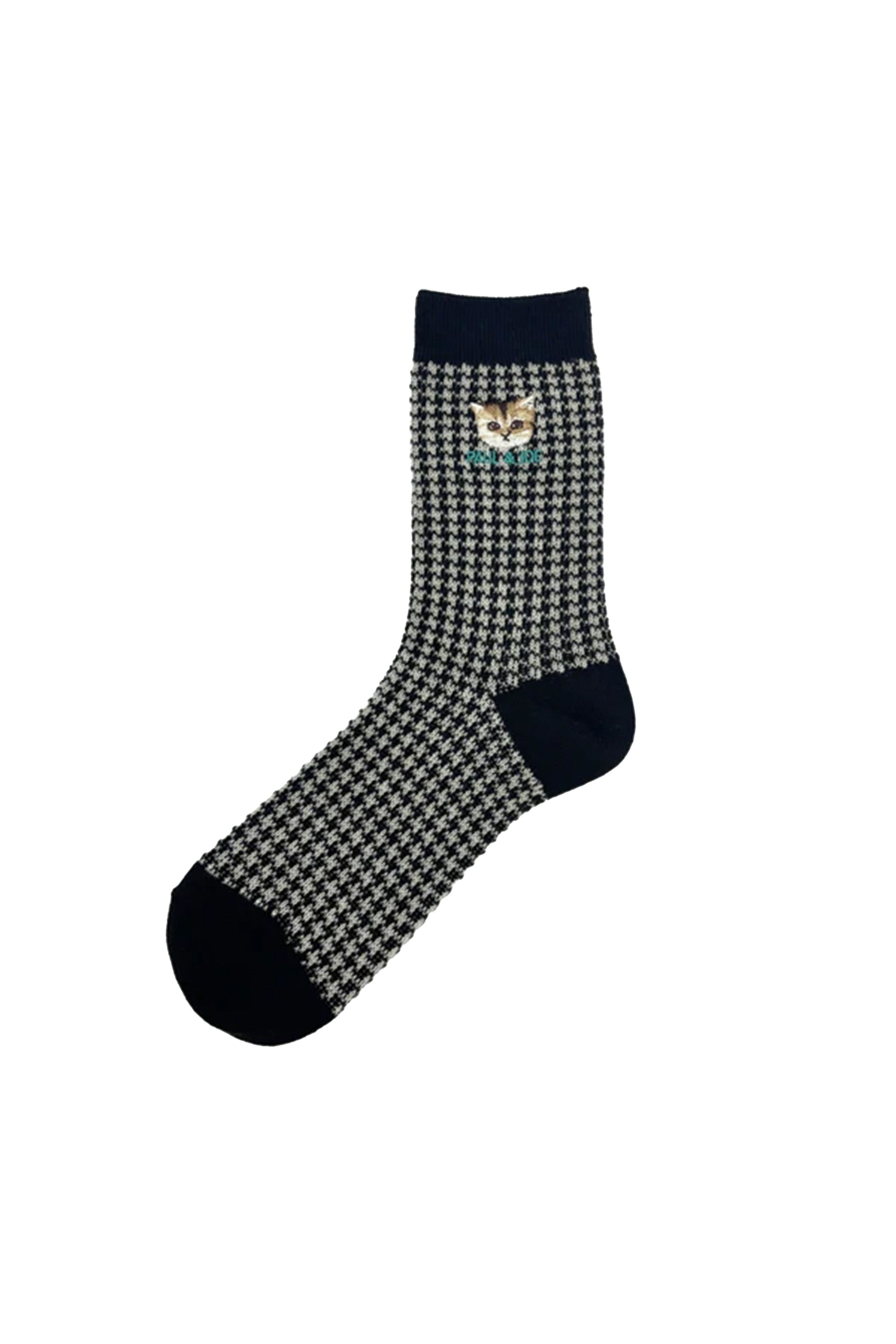 Paul & Joe Chaussettes Nounette pied-de-poule noires 36-39