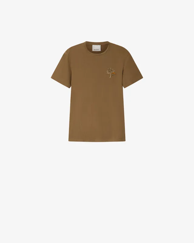 Isabel Marant Honoré TS0052HE t-shirt coton kaki brodé
