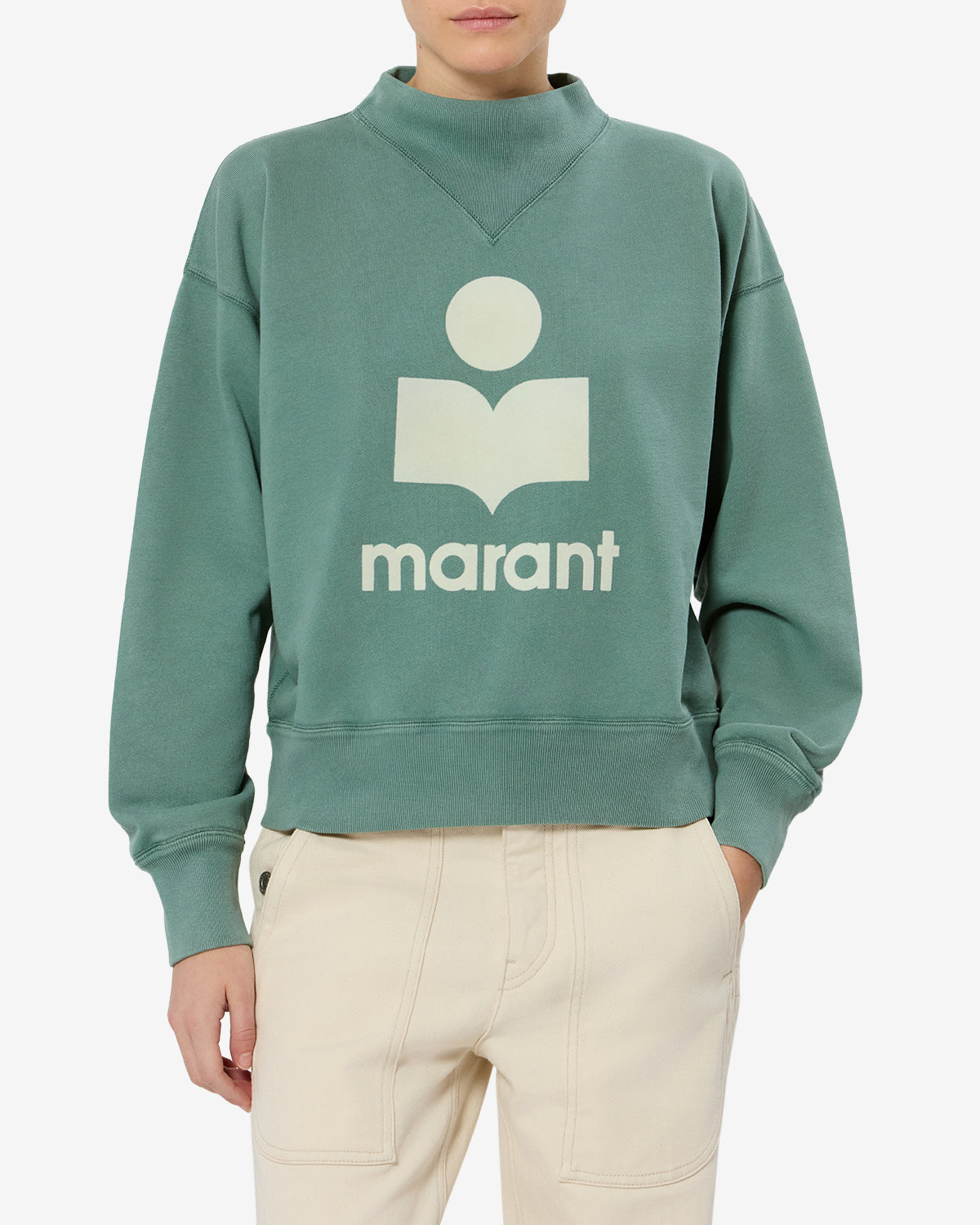 Isabel Marant Moby sweatshirt coton sauge écru logo