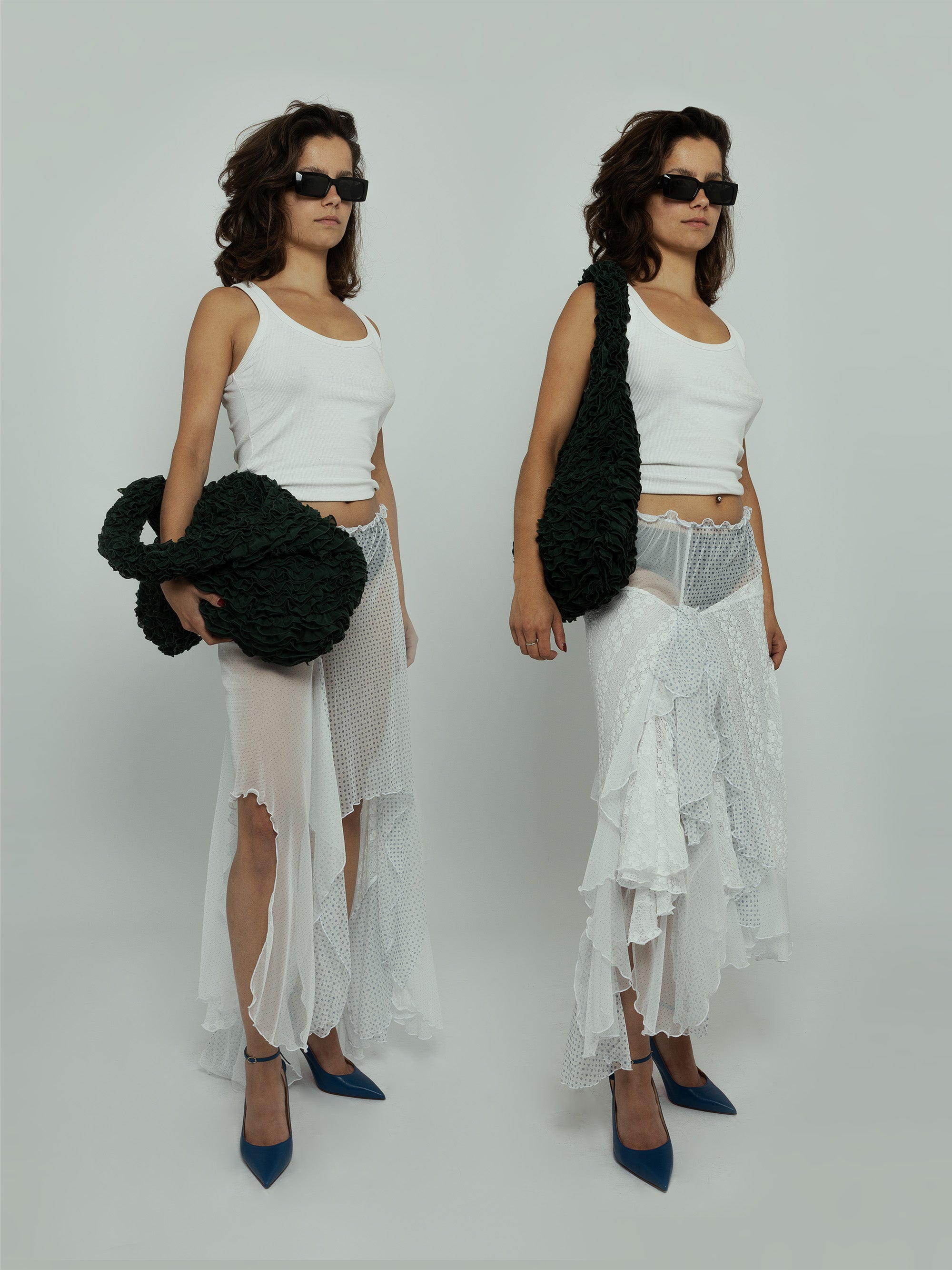 Ester Manas Two Ways jupe blanche pois en tulle