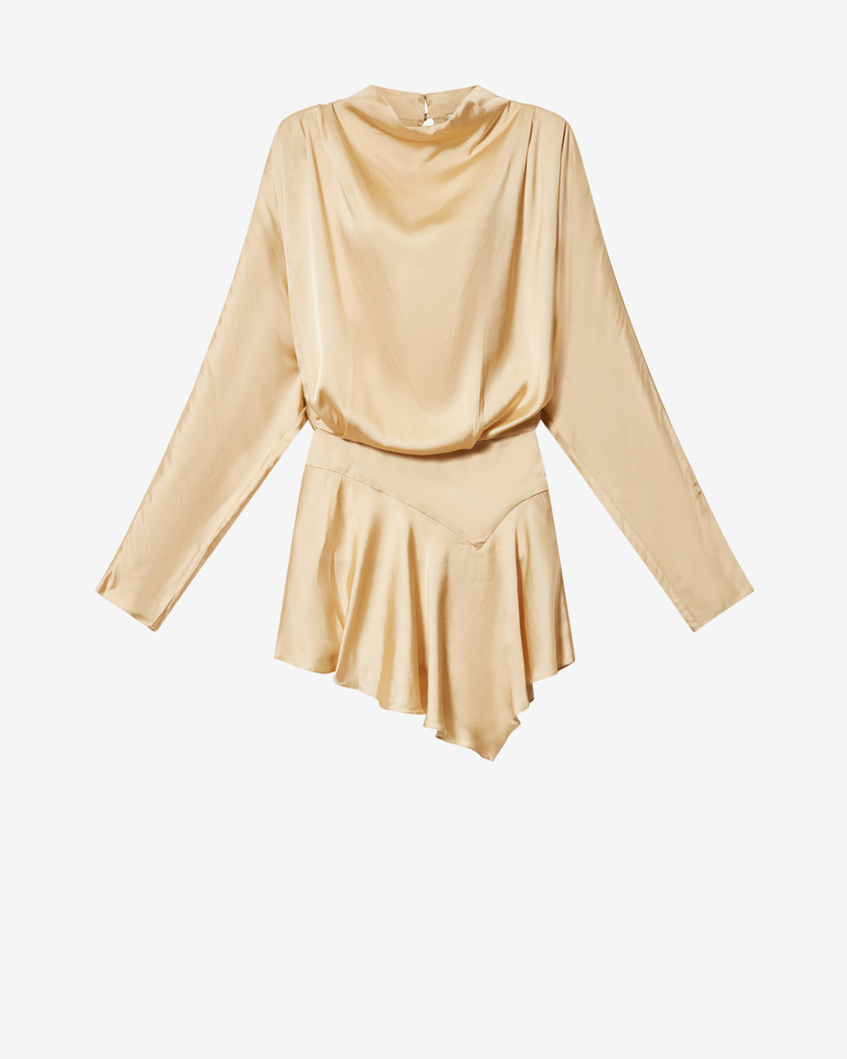 Isabel Marant Neline robe satin beige drapée courte
