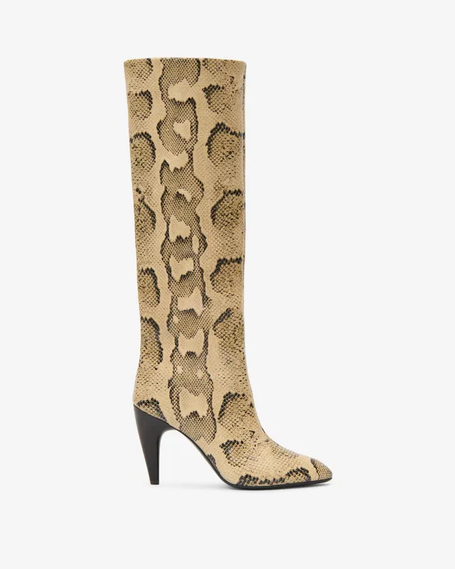 Isabel Marant Jany High bottes cuir python sahara