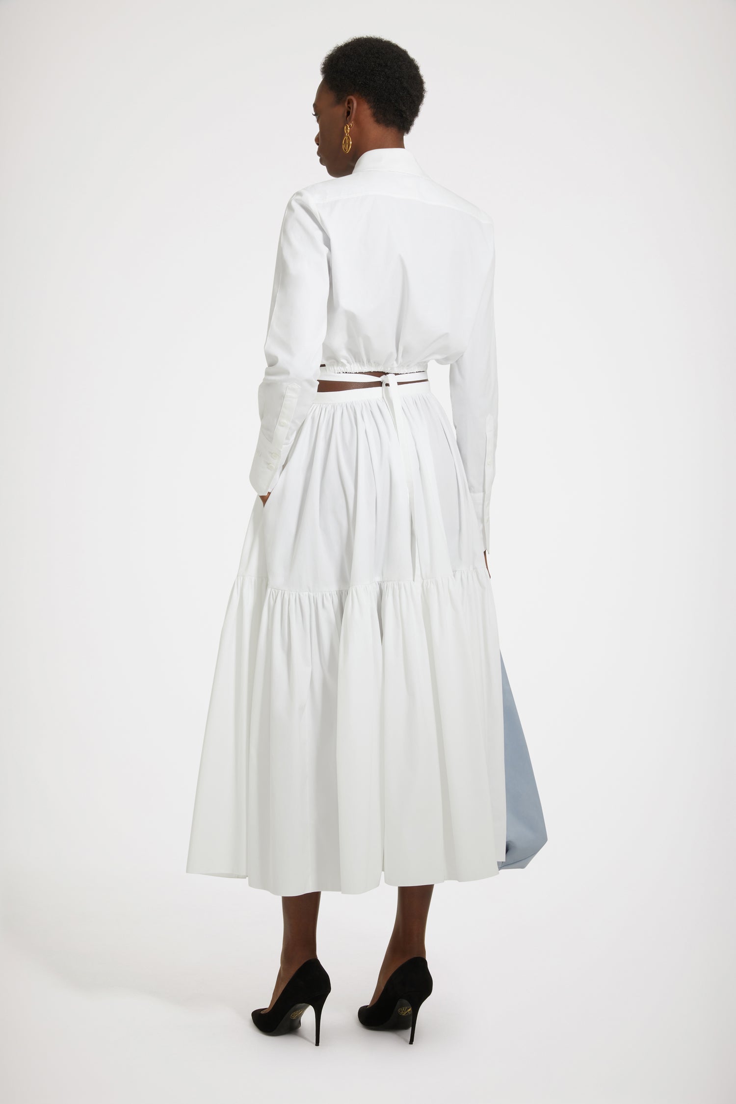 Patou SK048 jupe midi coton bio blanc