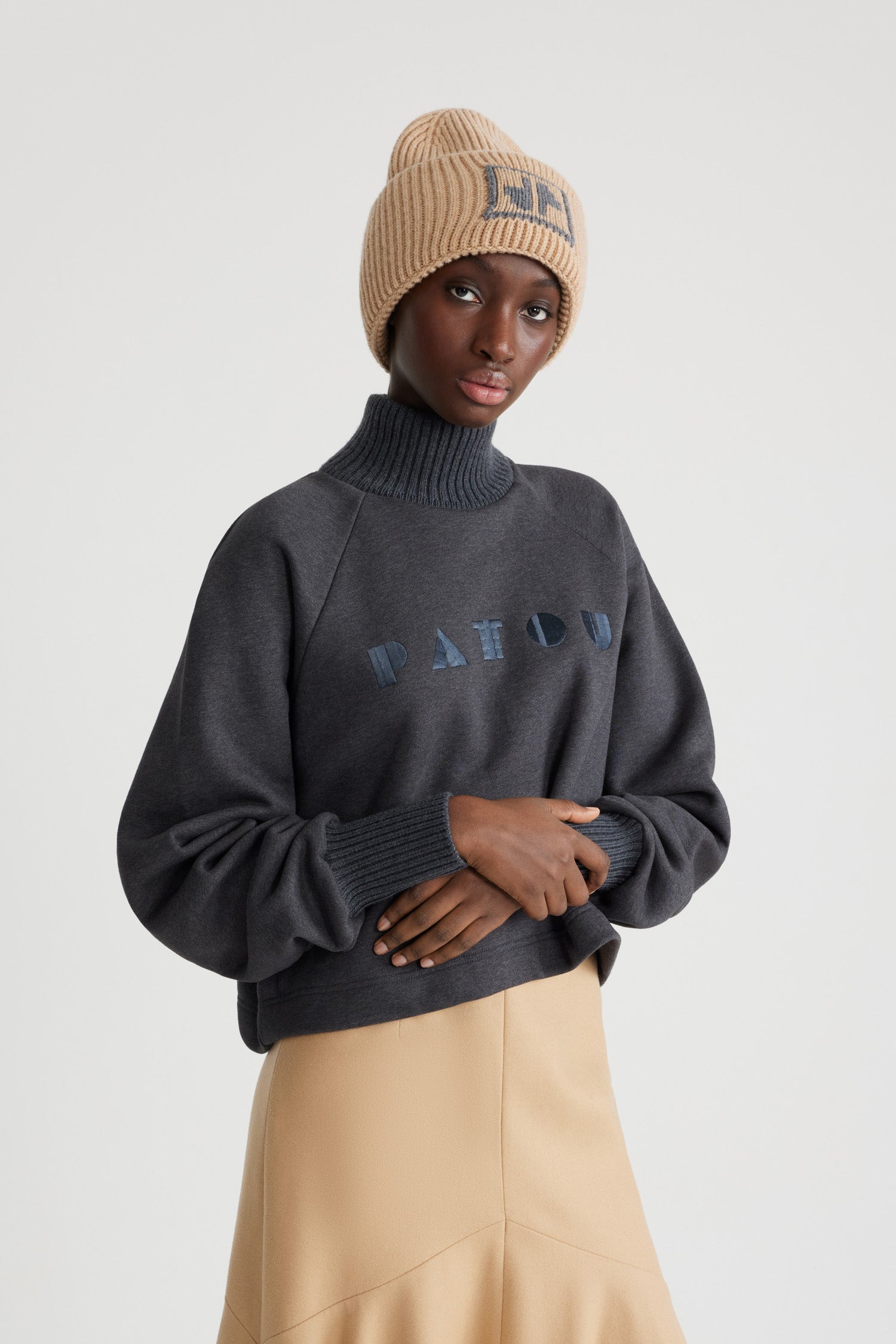 Patou H24JE1269995963A sweat coton bio Art Deco Graphite