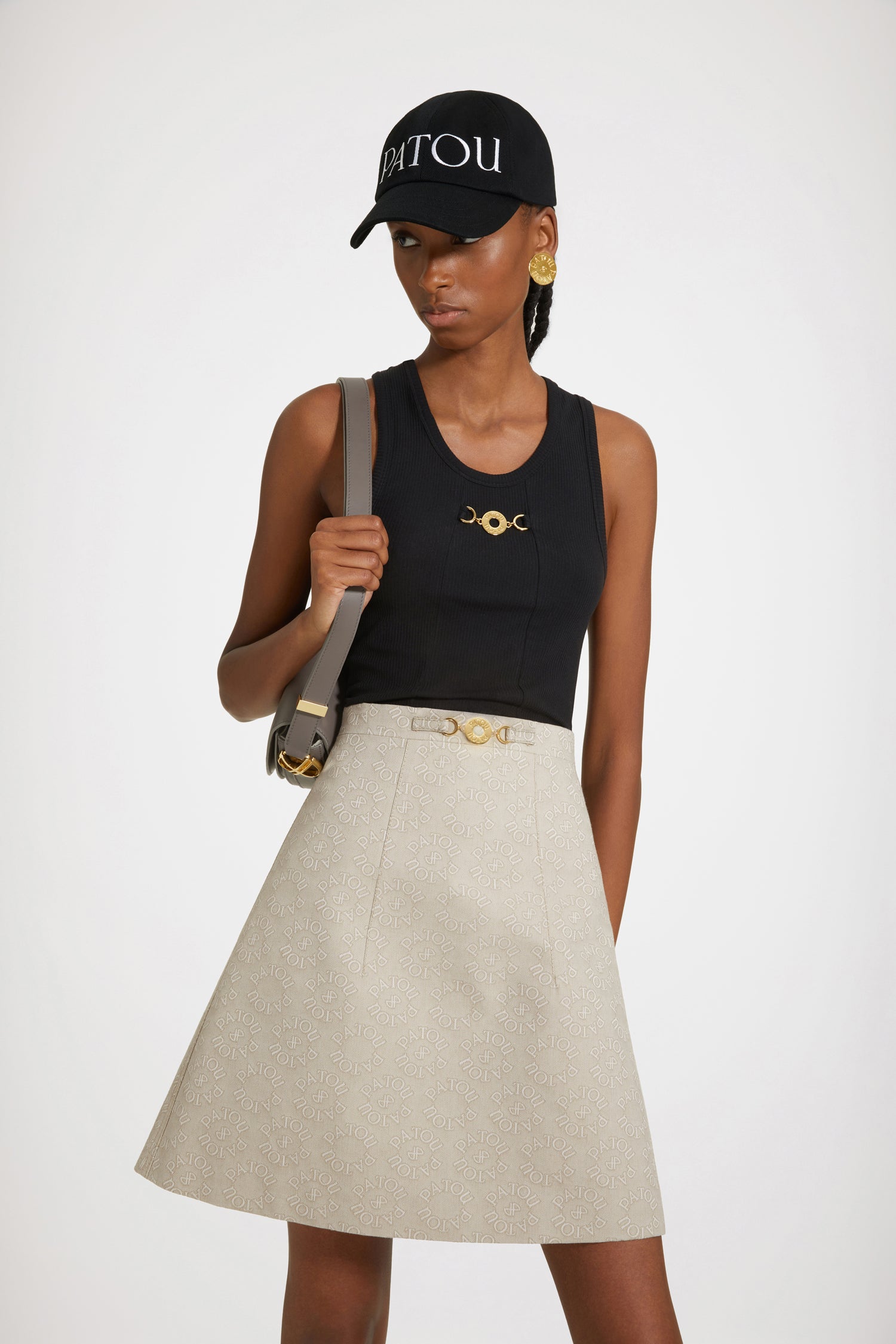 Patou P23SK03601335100 jupe medallion coton bio trapèze