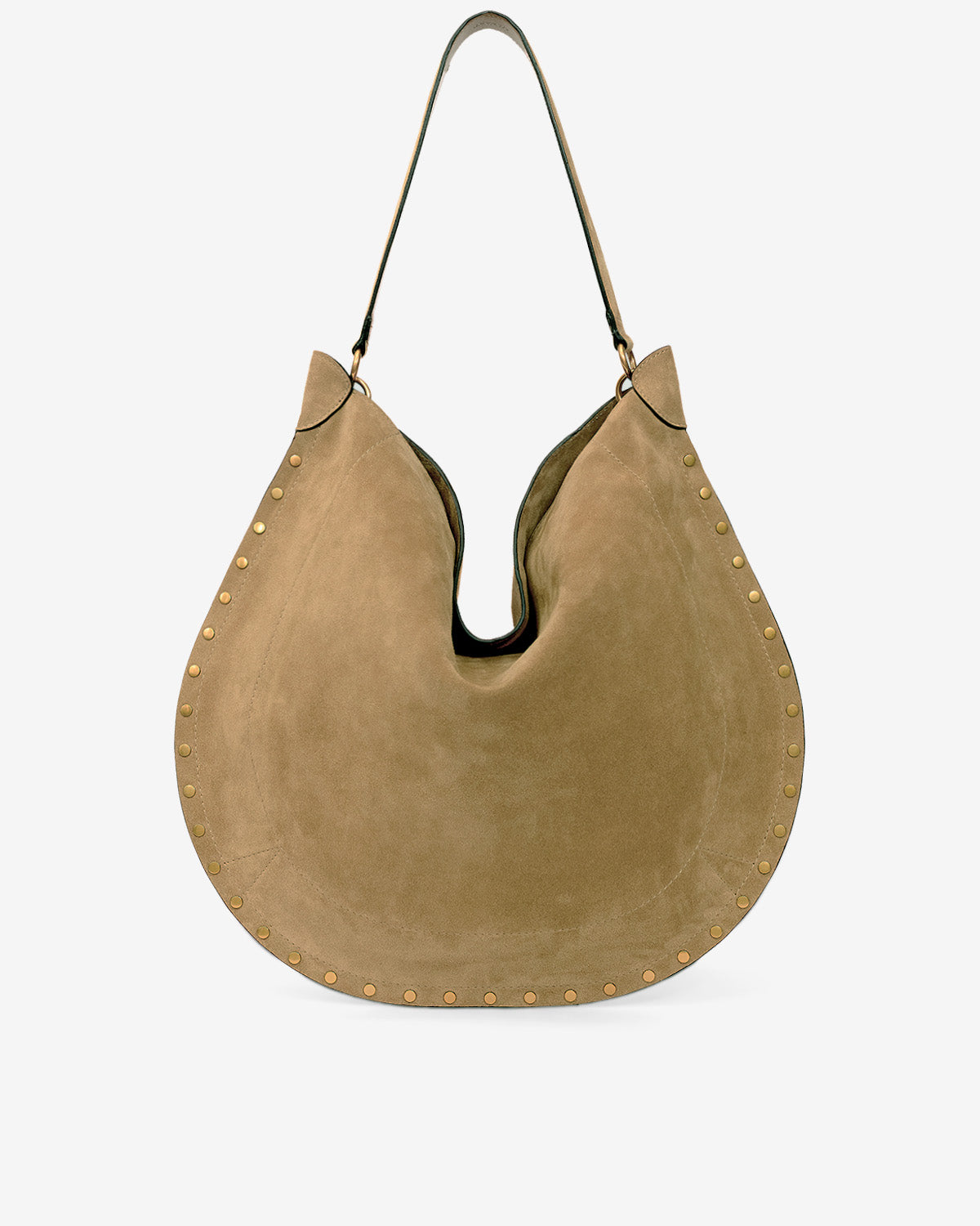 Isabel Marant Oskan Hobo Soft sac cuir velours taupe