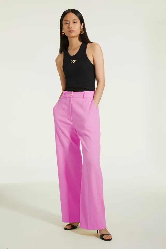 Patou P23TR0010134453B pantalon tweed rose