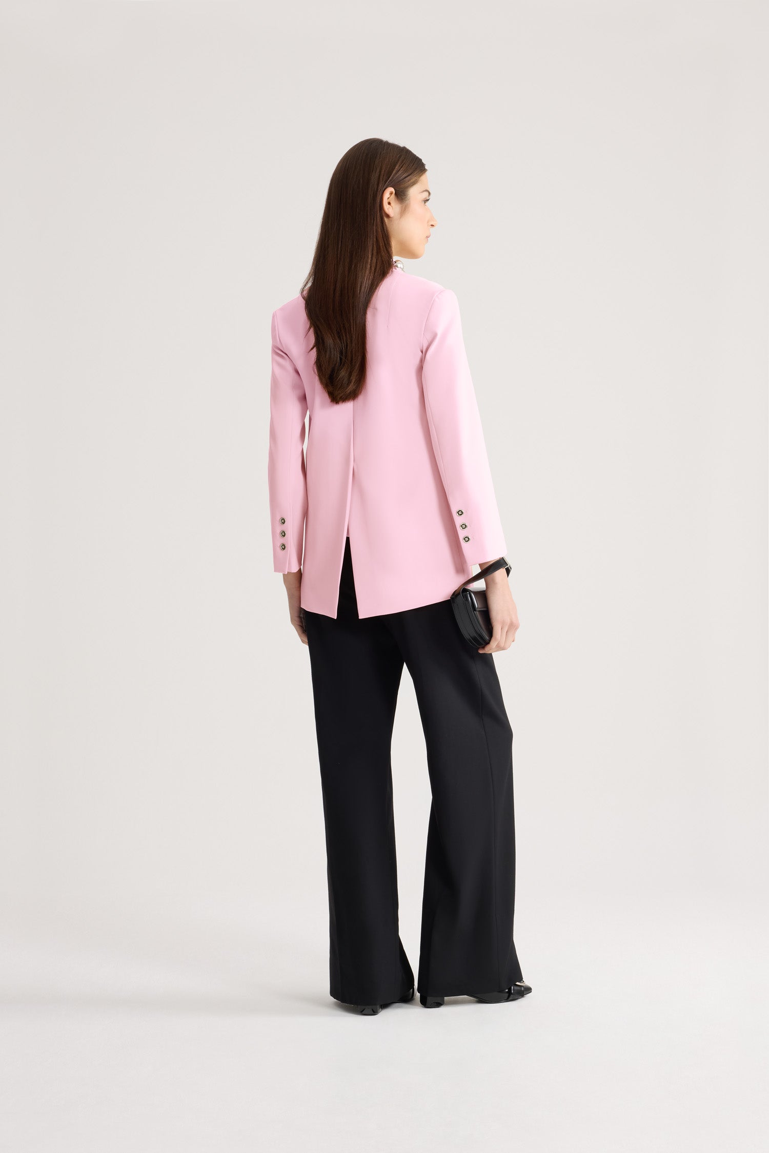Patou JA0020103459L veste sans col Orchid Ice laine droite