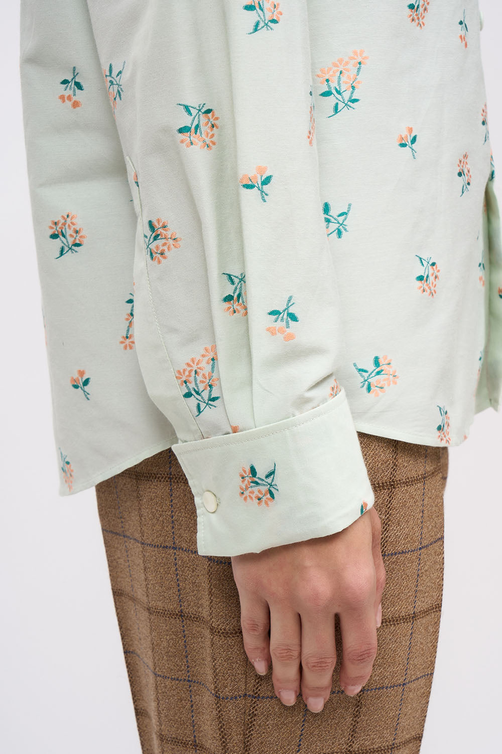 Paul & Joe Jasmin chemise jacquard popeline Vert d'eau