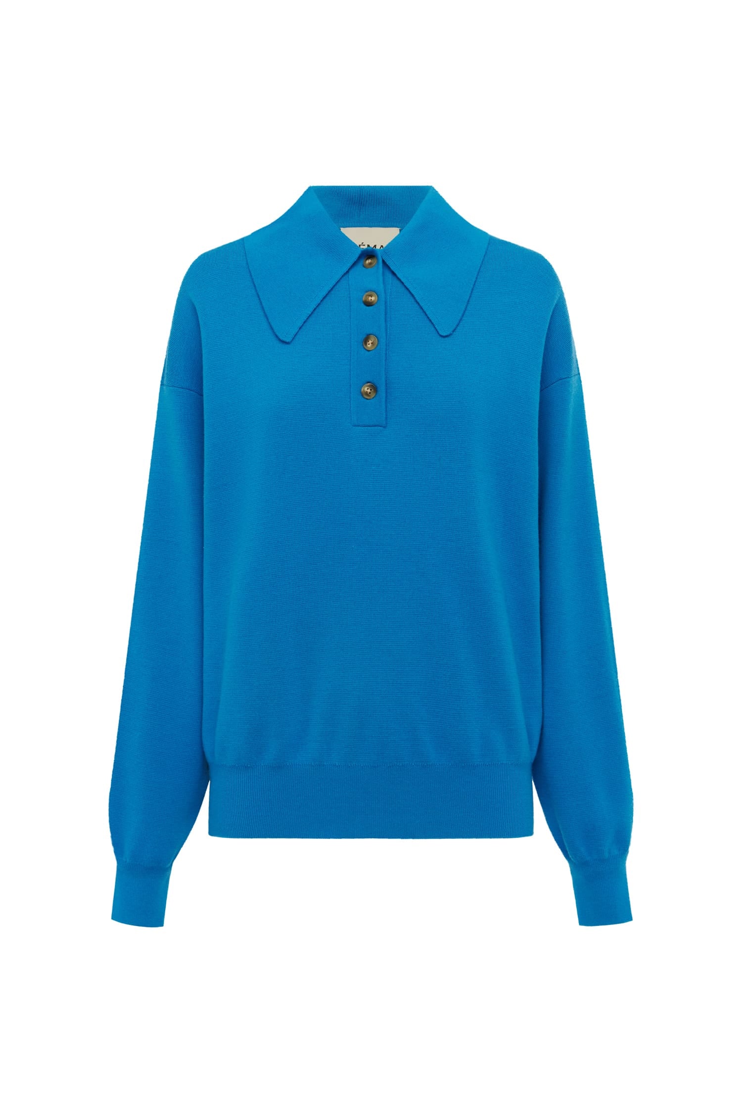 Alemais Claudia Azure Knit Polo pull laine col polo