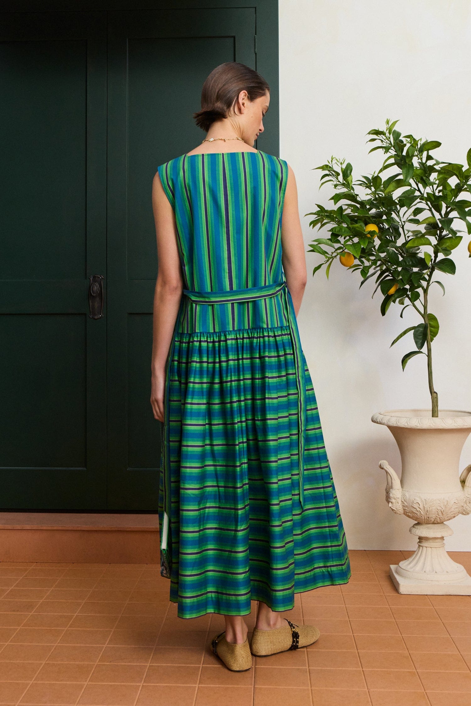 Alemais Margo robe midi coton bio sans manches