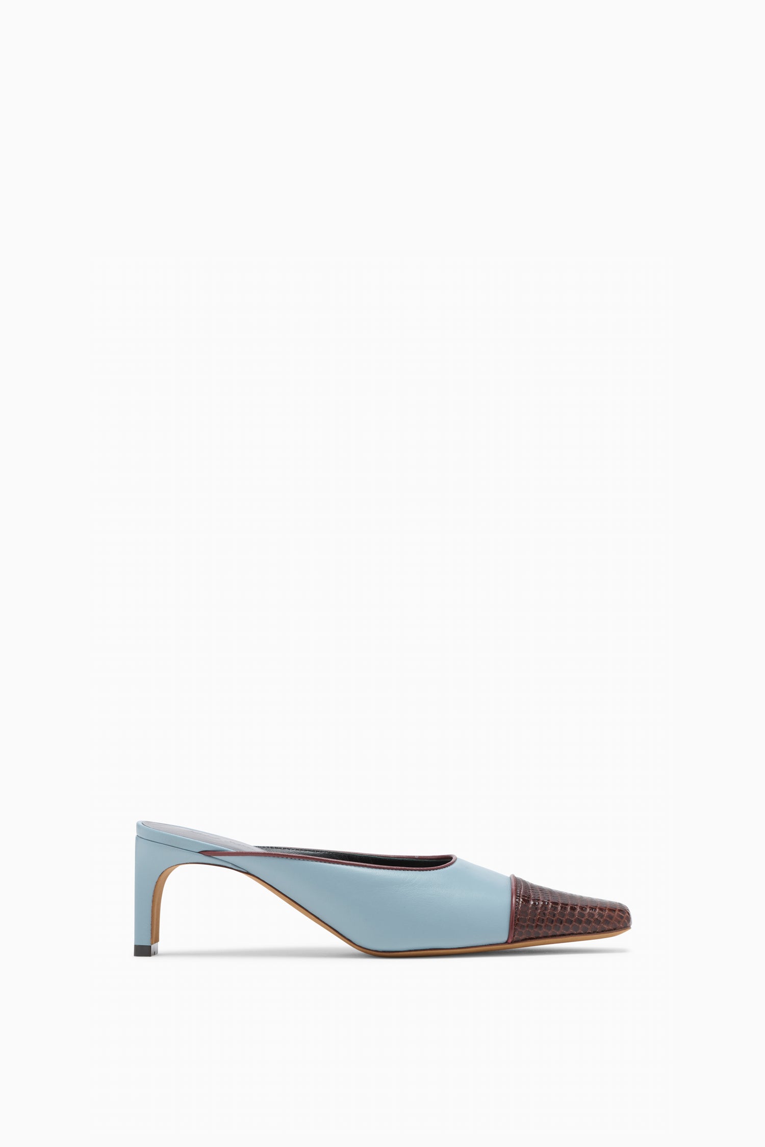 Ulla Johnson Carlyle FA261010 mule cuir Arctic bleu 60 mm