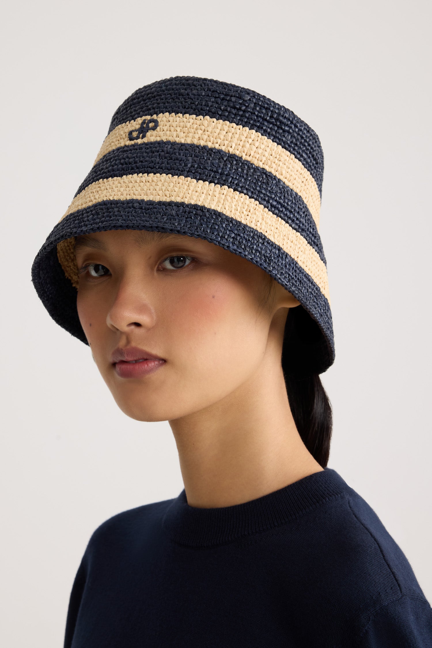 Patou P26AC13502155970 bob raphia Offshore Stripes