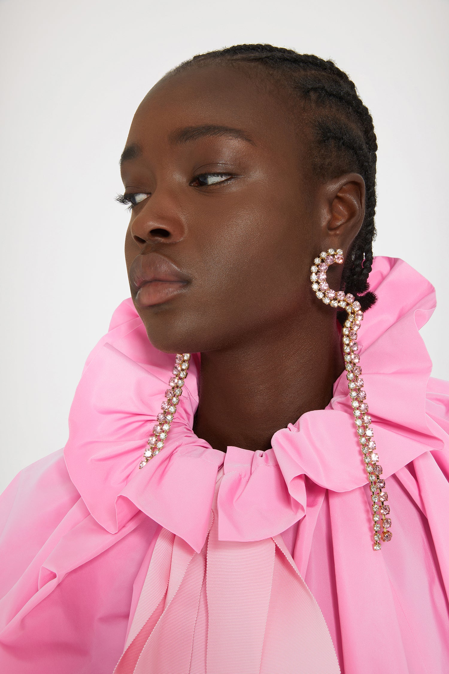 Patou Jewellery Waterfall boucles d'oreilles cristal rose doré TU