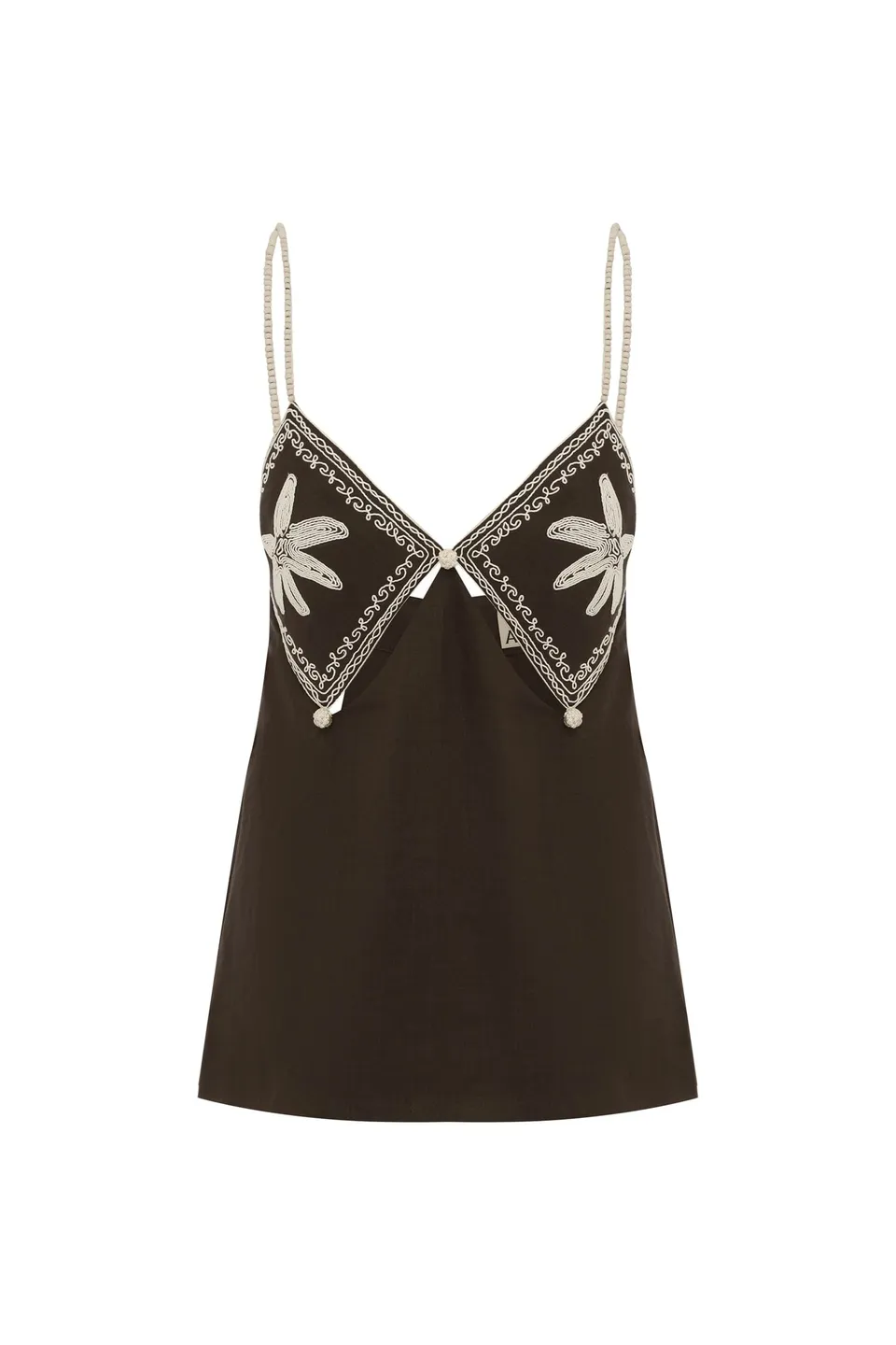 Alemaïs Leandra Corded Cami Top caraco ramie brodé
