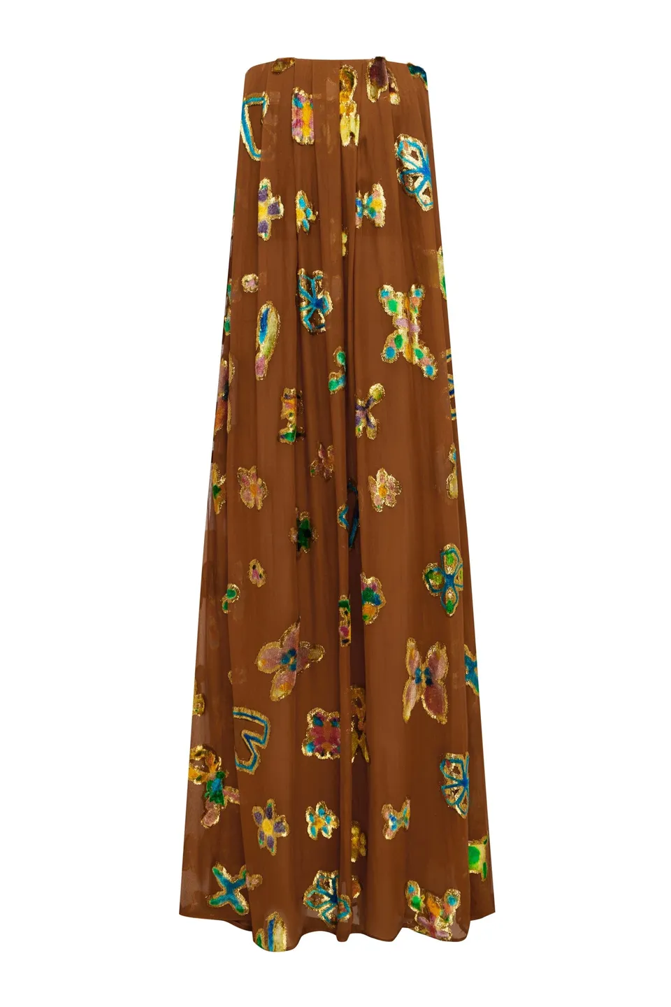 Alemäis Golden Metallic Strapless robe longue dorée taille 4