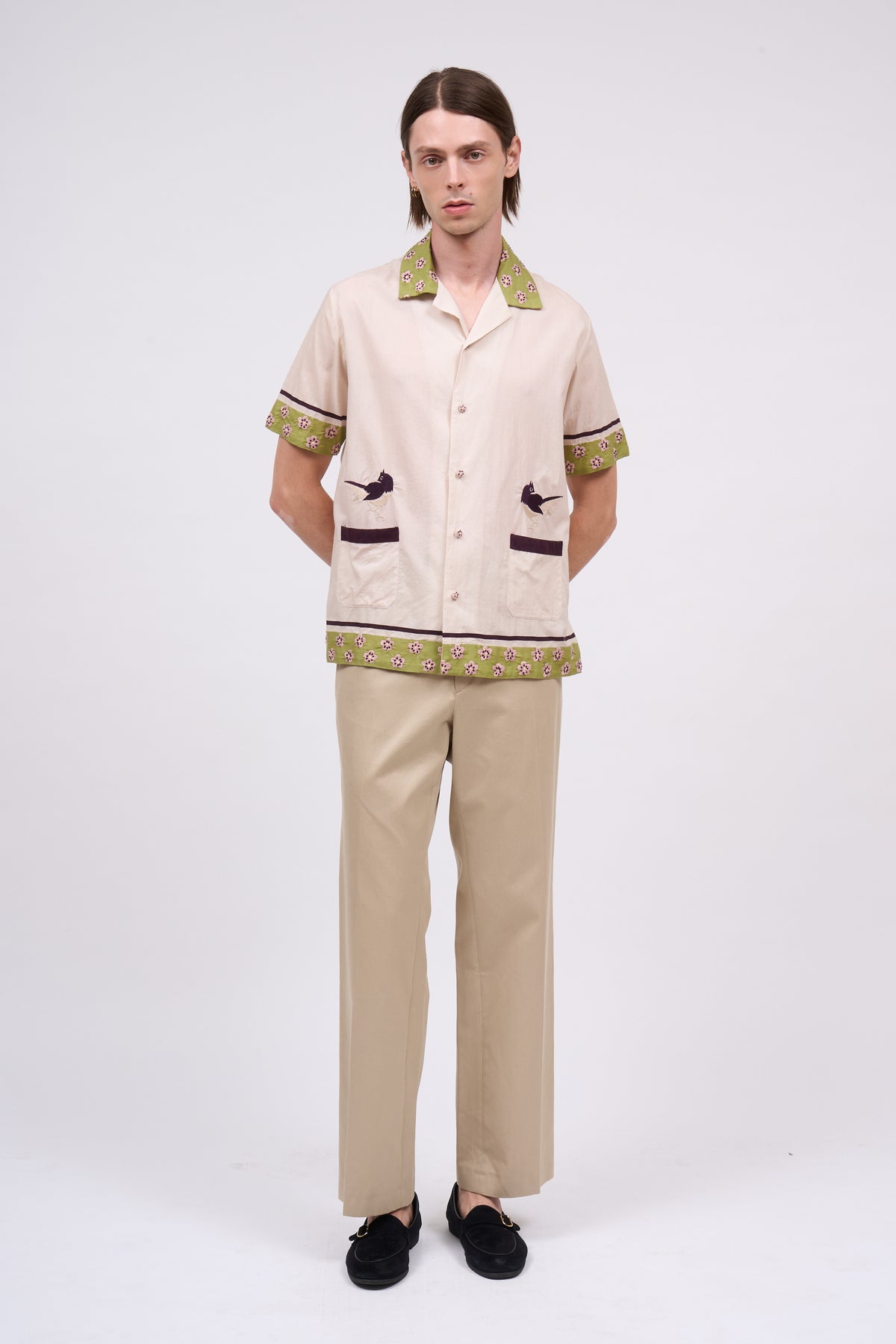 PAUL & JOE PREVERT Chemise coton brodé manches courtes