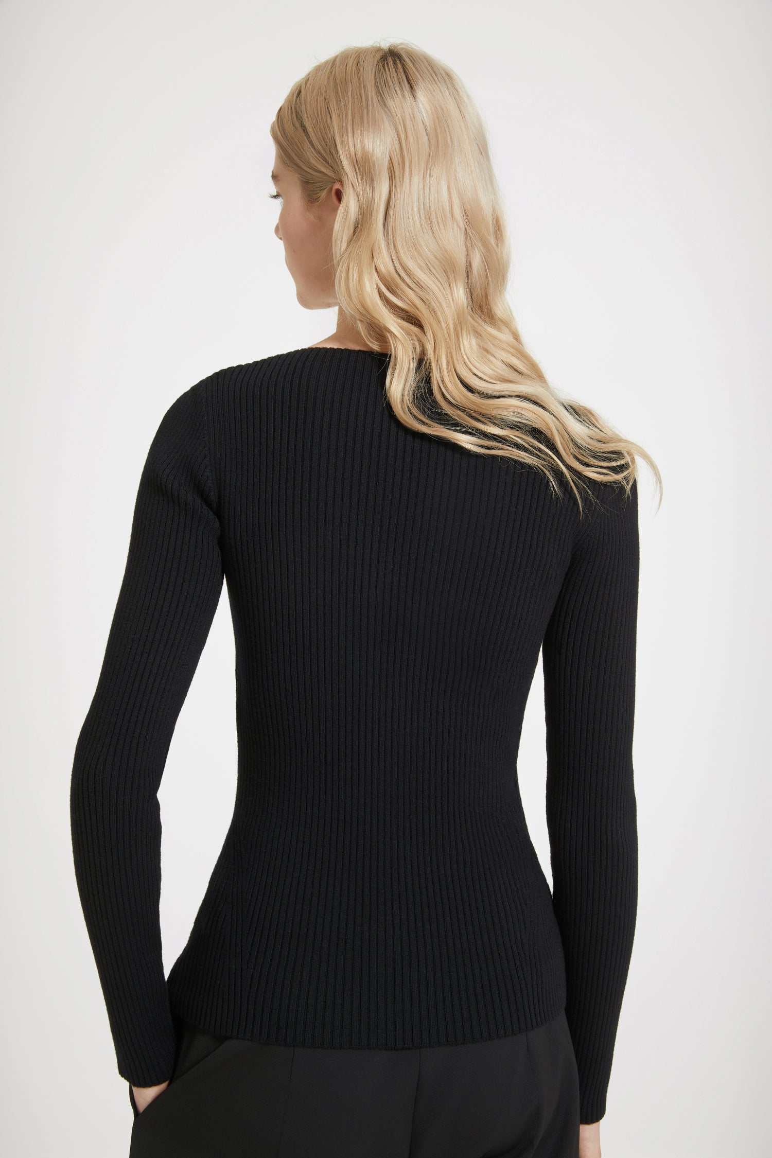 Patou Knitwear H23KN1438040999B haut corset laine noir