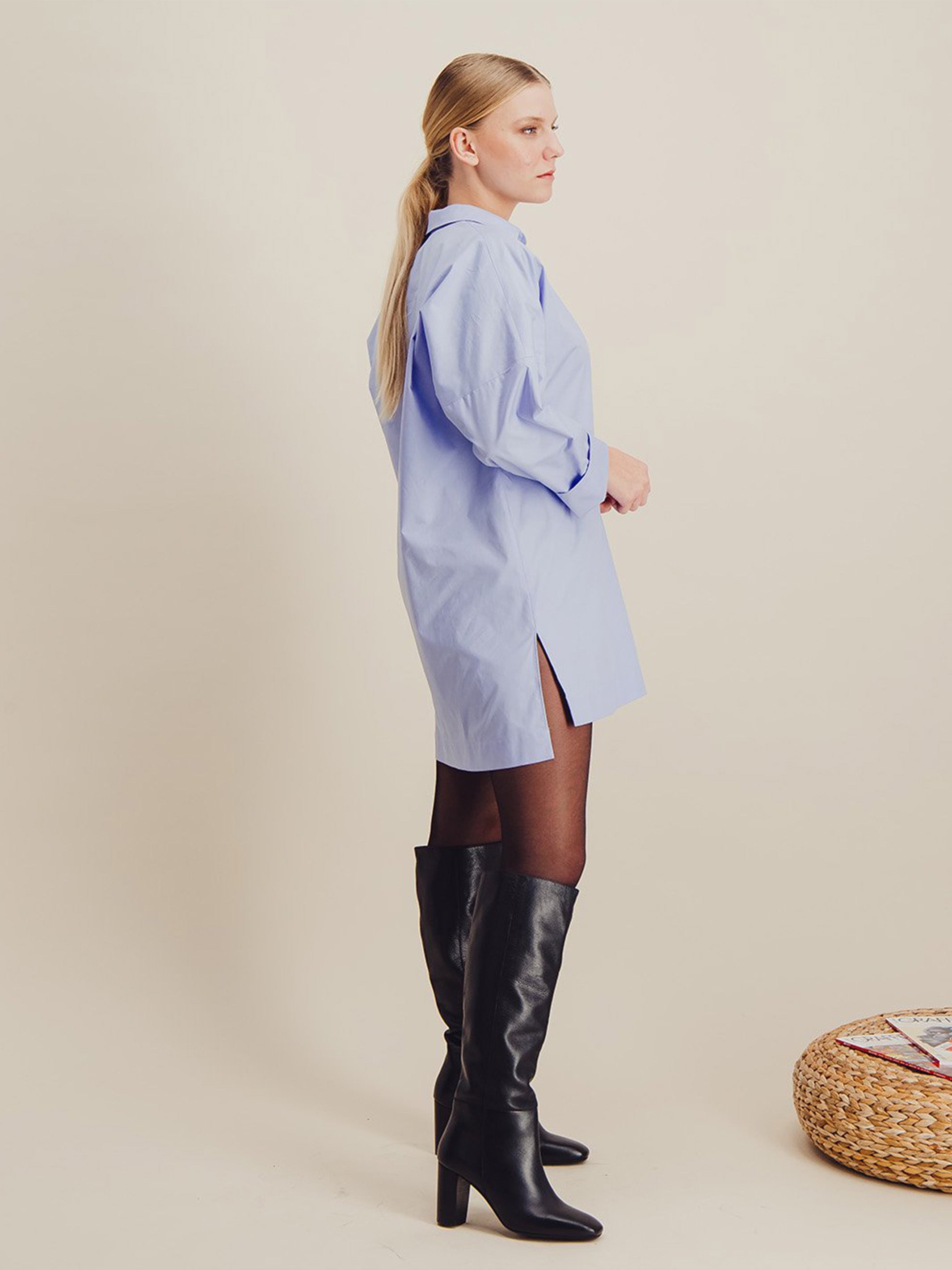 Anahide Saint André Grand Large chemise coton bleu ciel