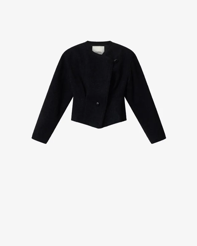 Isabel Marant Suna VE0710FA veste laine noire frangée