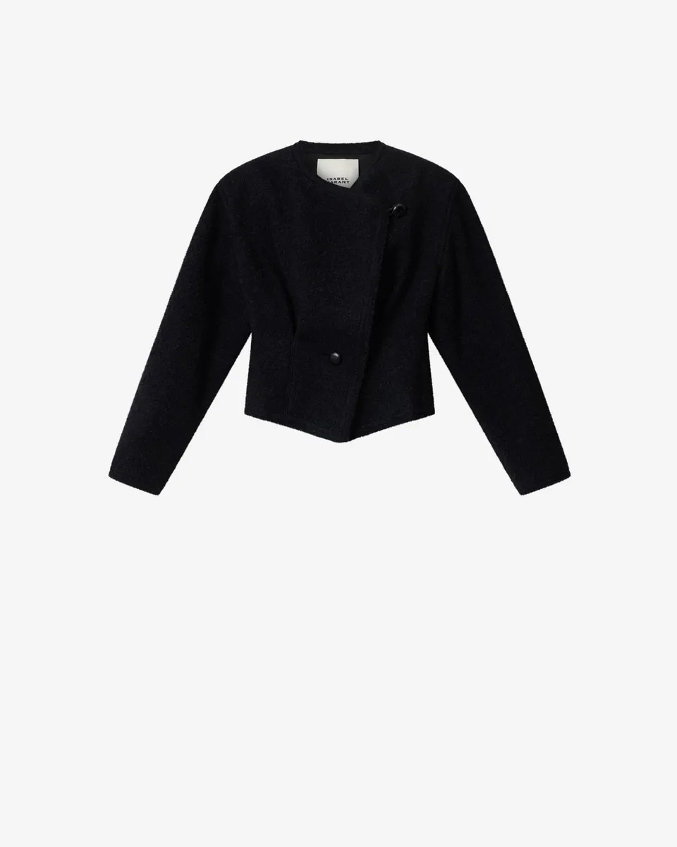 Isabel Marant Suna VE0710FA veste laine noire frangée