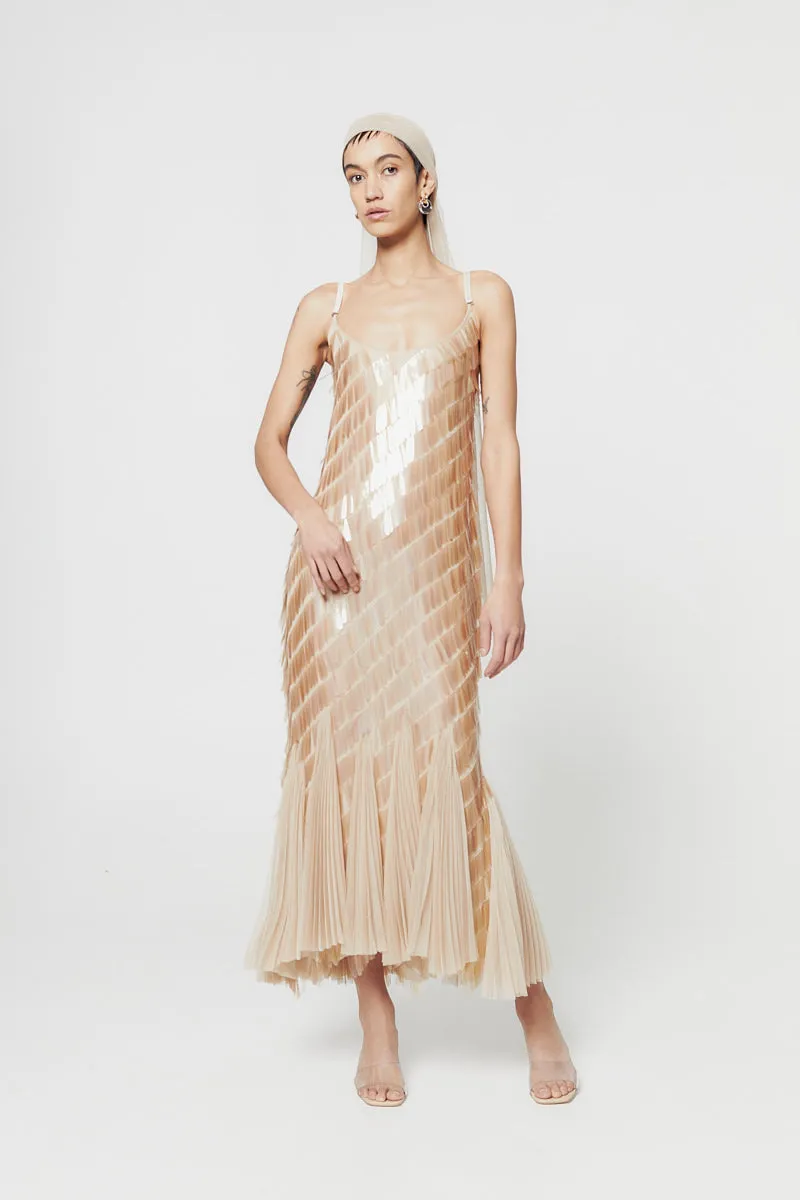 ATU Body Couture Comet robe midi nude sequins taille S