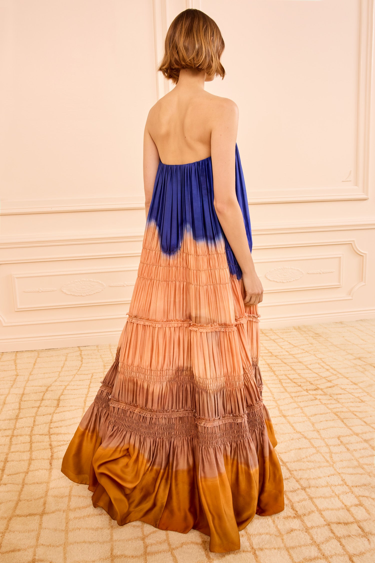 Ulla Johnson Veil robe bustier Moontide soie longue
