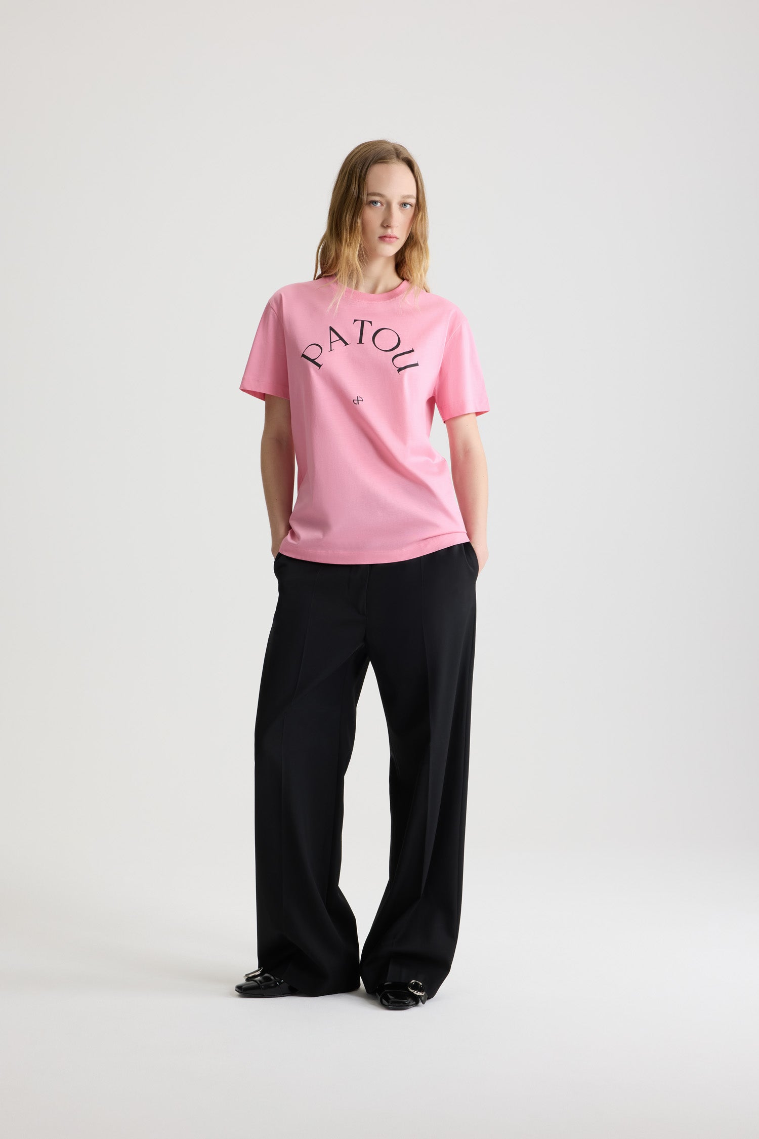 Patou JE136 t-shirt coton bio logo Pink Pearl