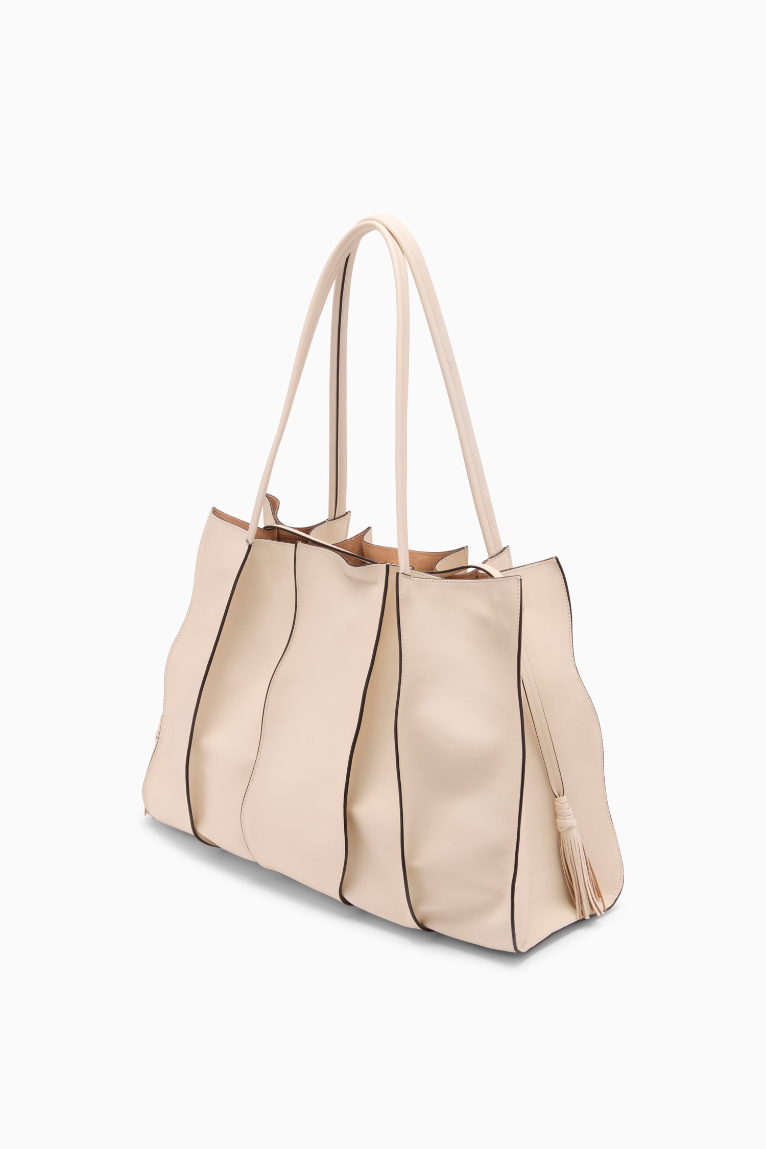 Ulla Johnson Adria Large Tote Cowrie cabas cuir blanc