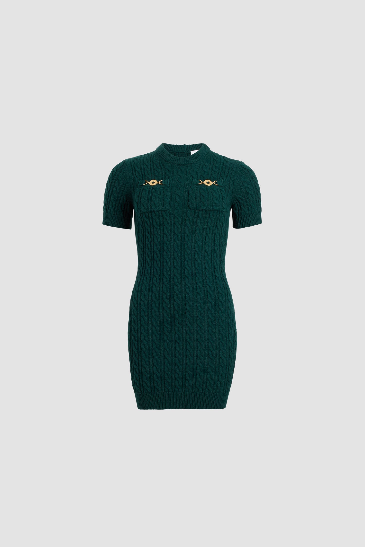 Patou KN258 robe mini torsadée laine vert impérial