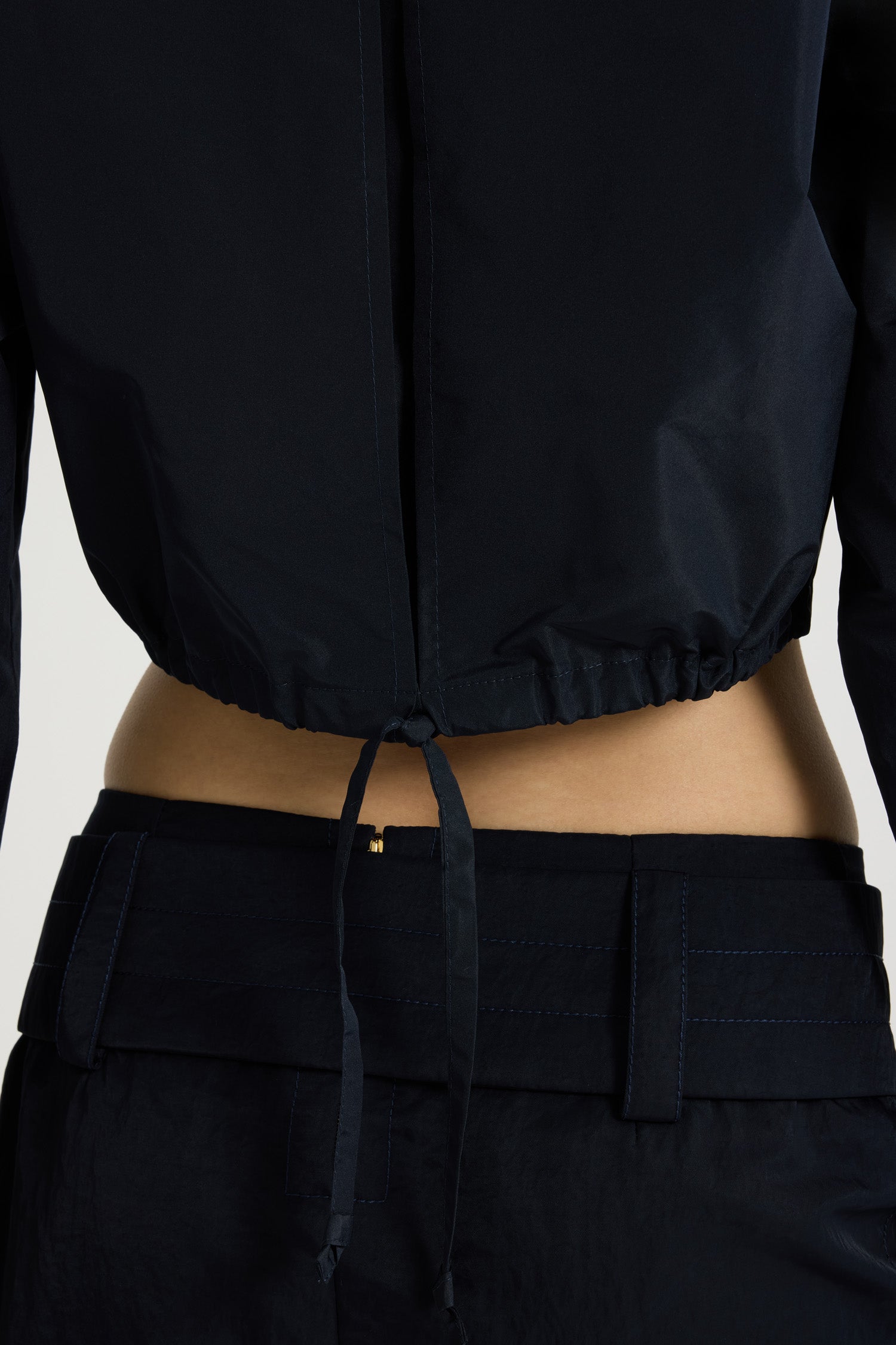 Patou chemise safari courte faille recyclée bleu Navy Black