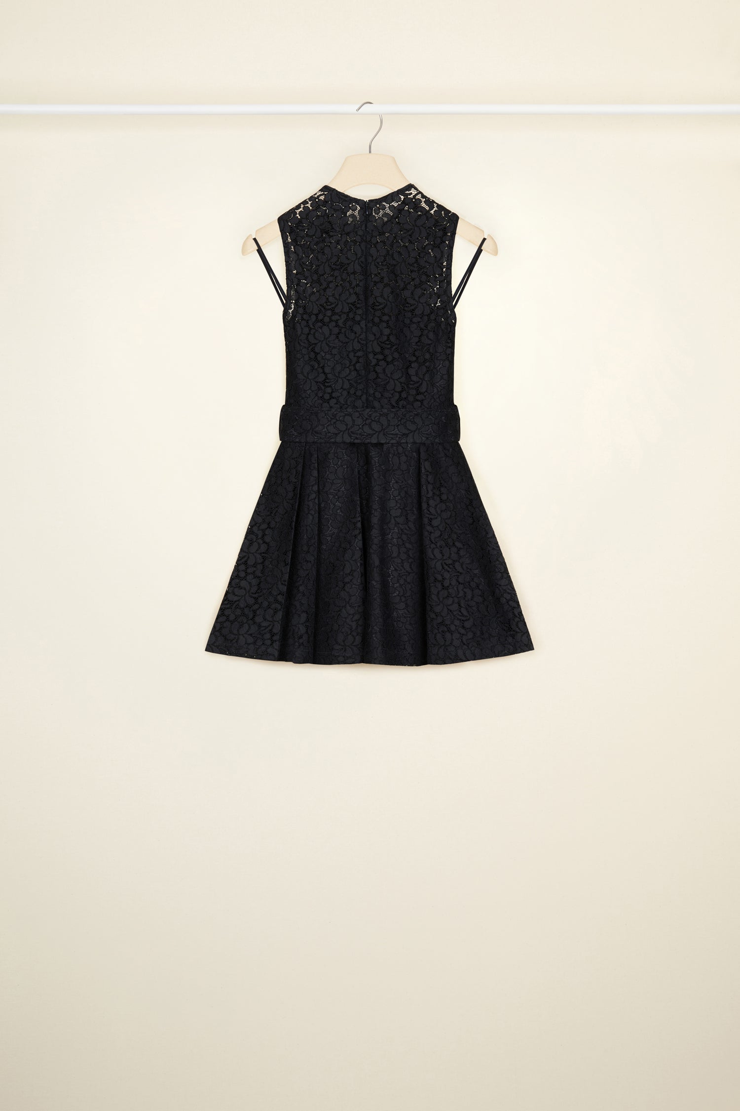 Patou DR089 robe dentelle mini bleu nuit évasée