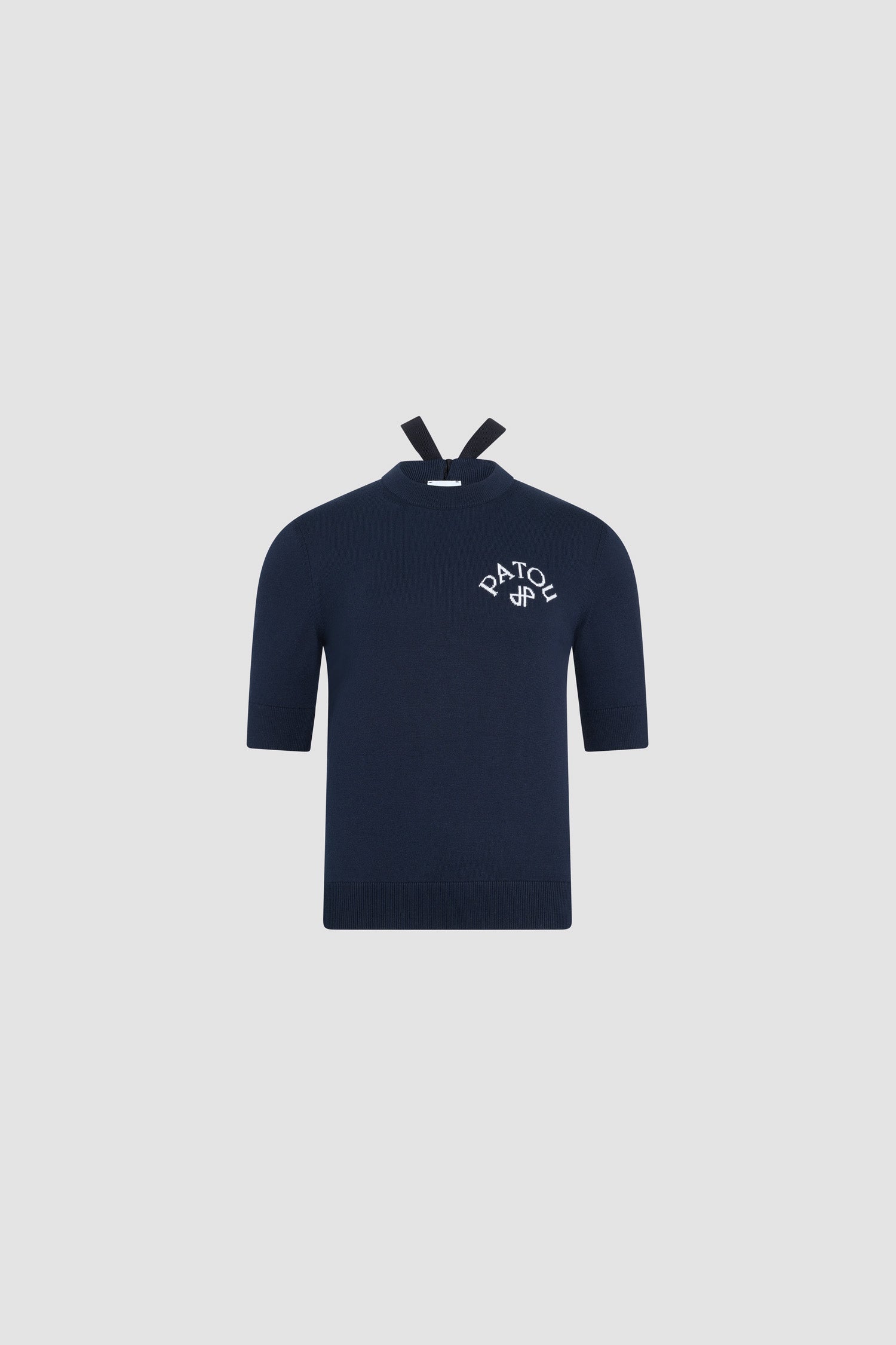 Patou KN300 pull coton manches courtes Deep Sea Blue