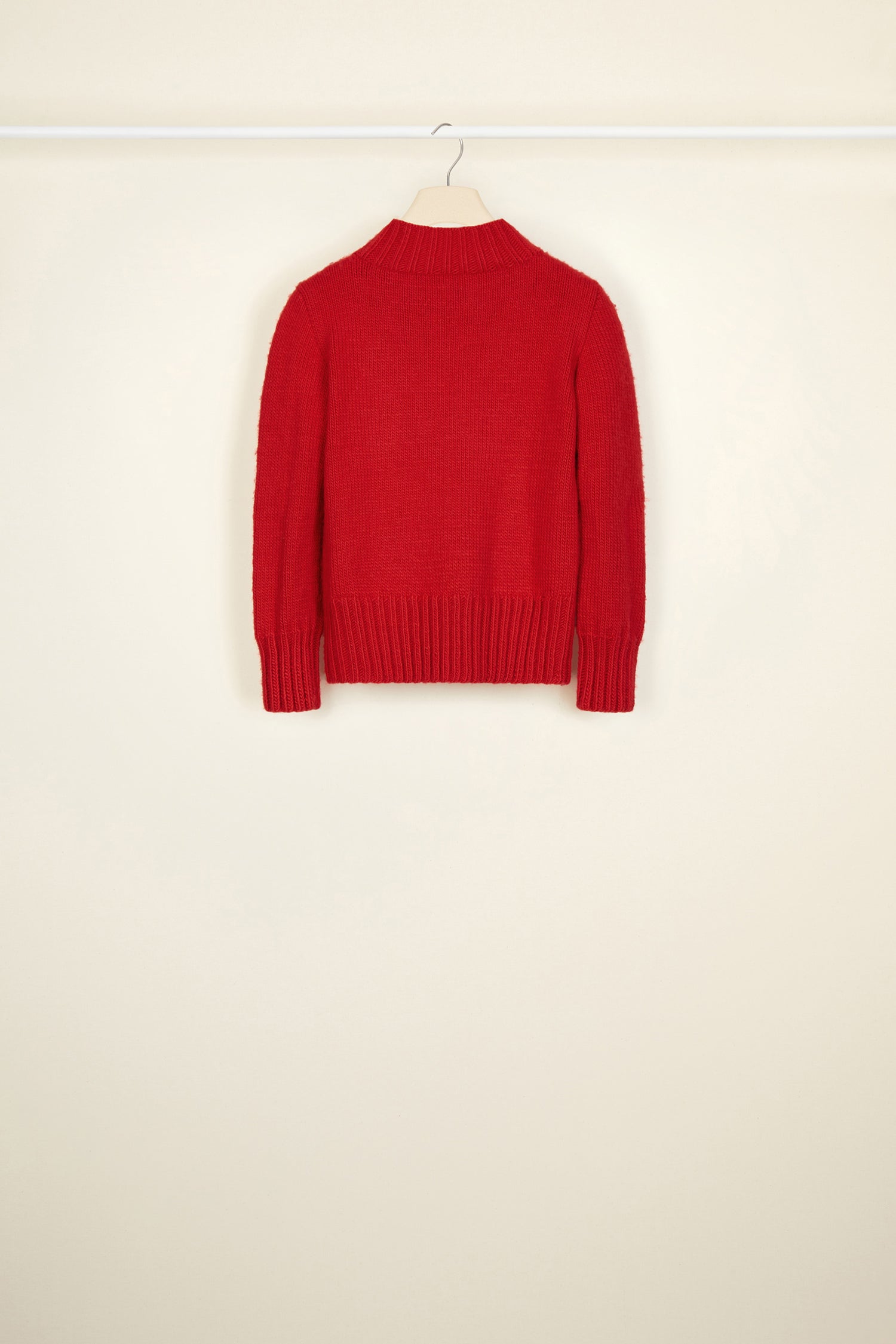 Patou KN028 A20KN0288027302R pull rouge laine cropped