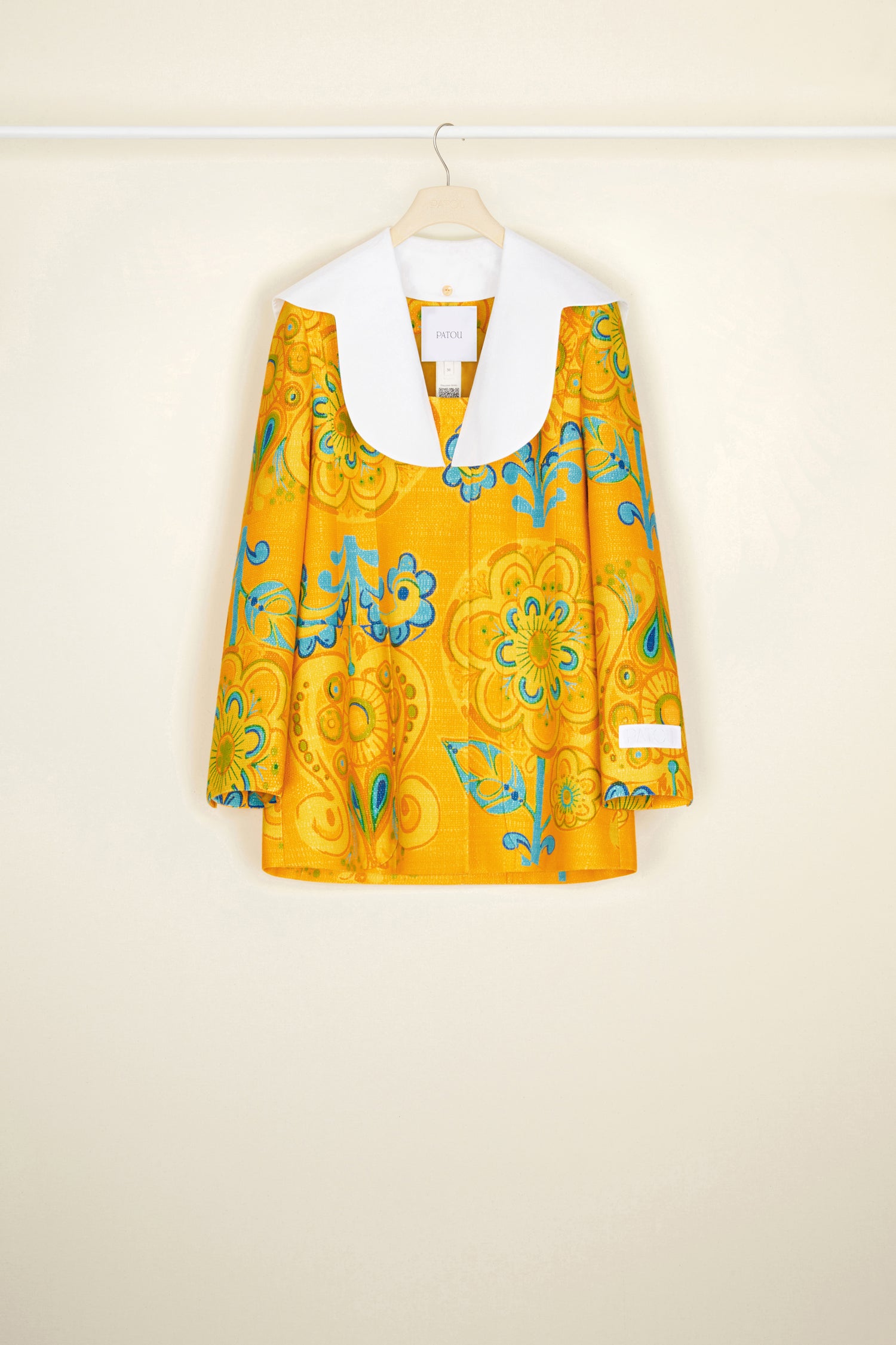 Patou JA019 Veste Tweed Honey Flower Col Amovible