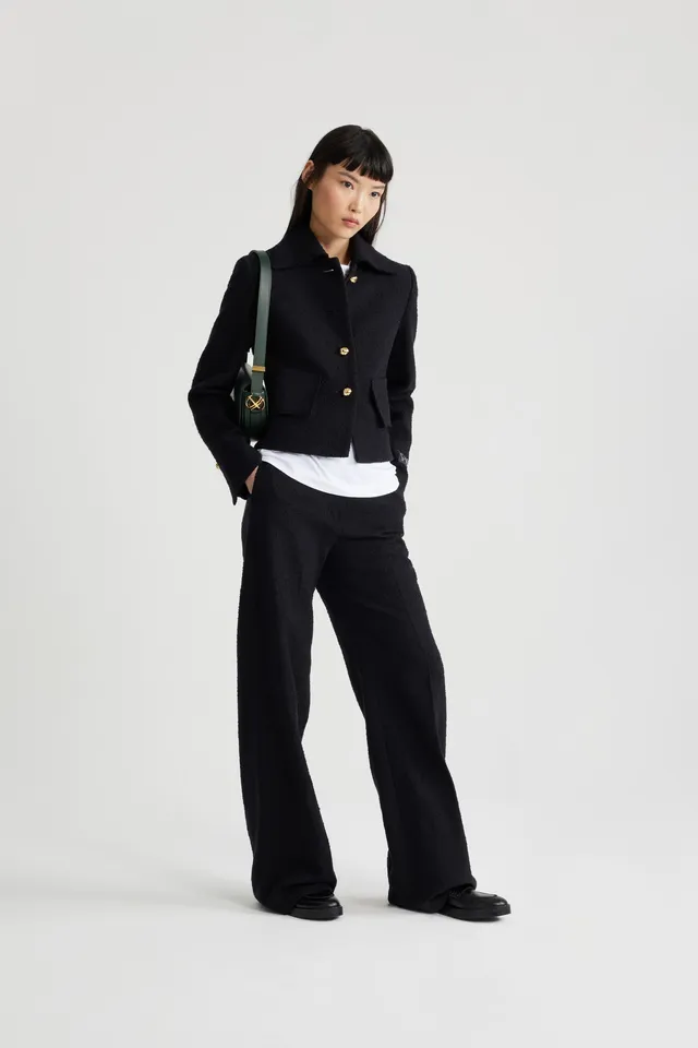 Patou Iconic veste tweed laine noire 34-44