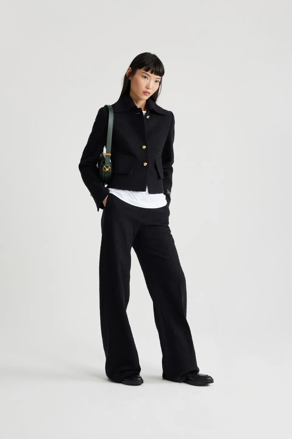 Patou Iconic veste tweed laine noire 34-44