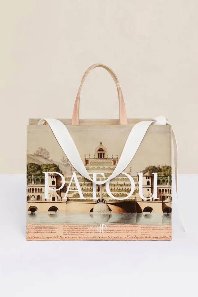 Patou AC024 tote bag coton bio imprimé Amour Island TU