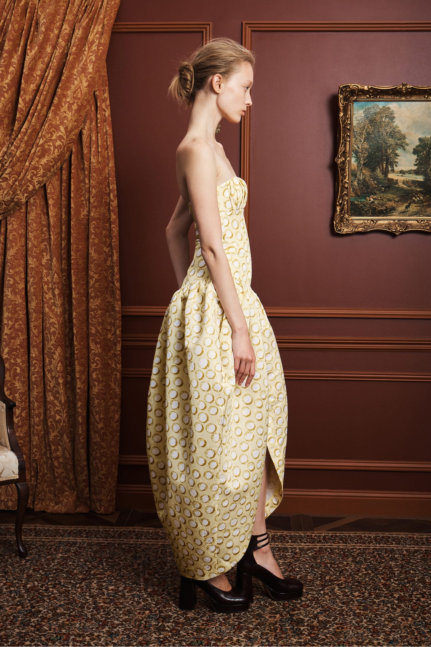 Alemäis Paula Gown robe bustier sculptée à pois