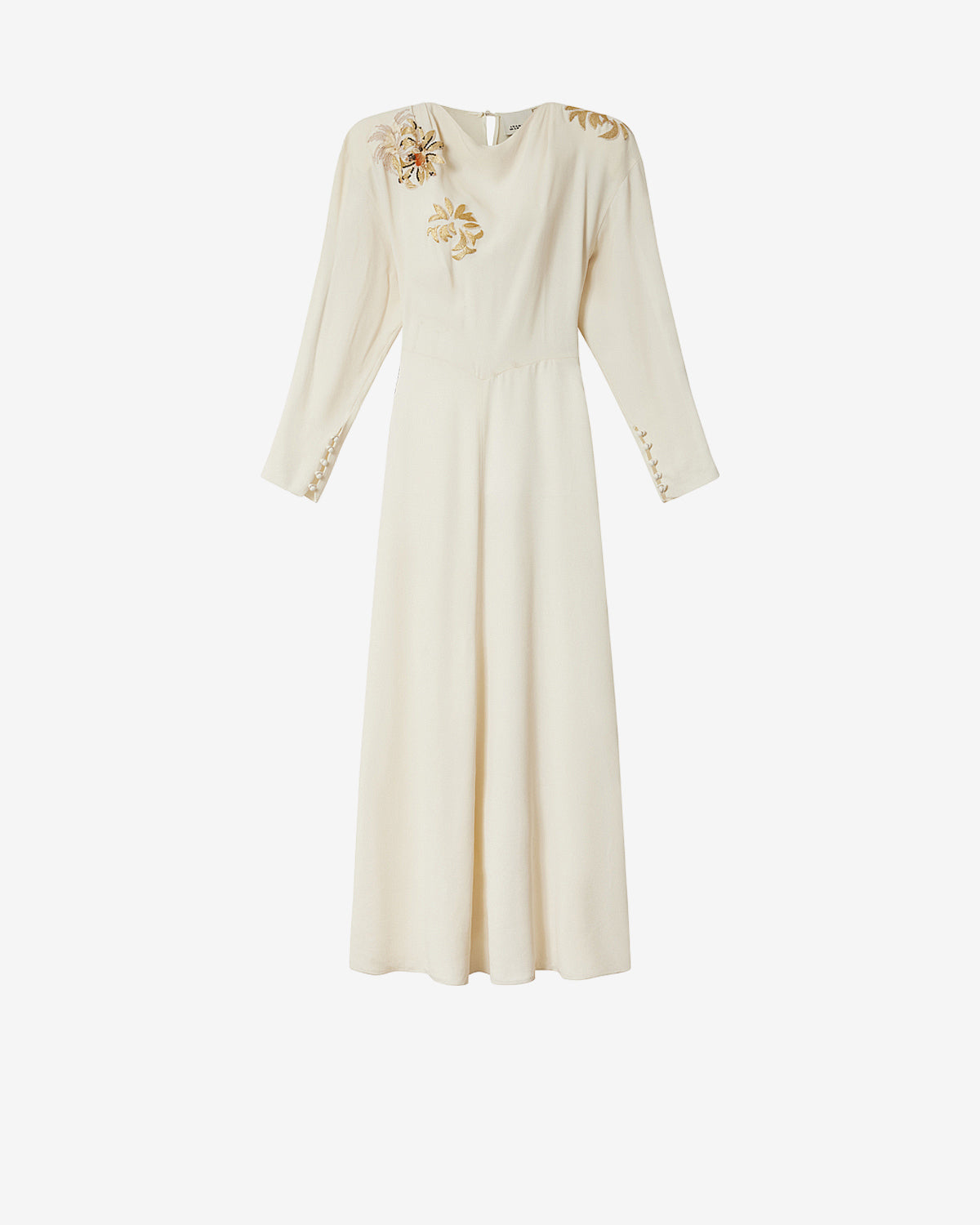 Isabel Marant Samsha robe longue écru brodée sequins