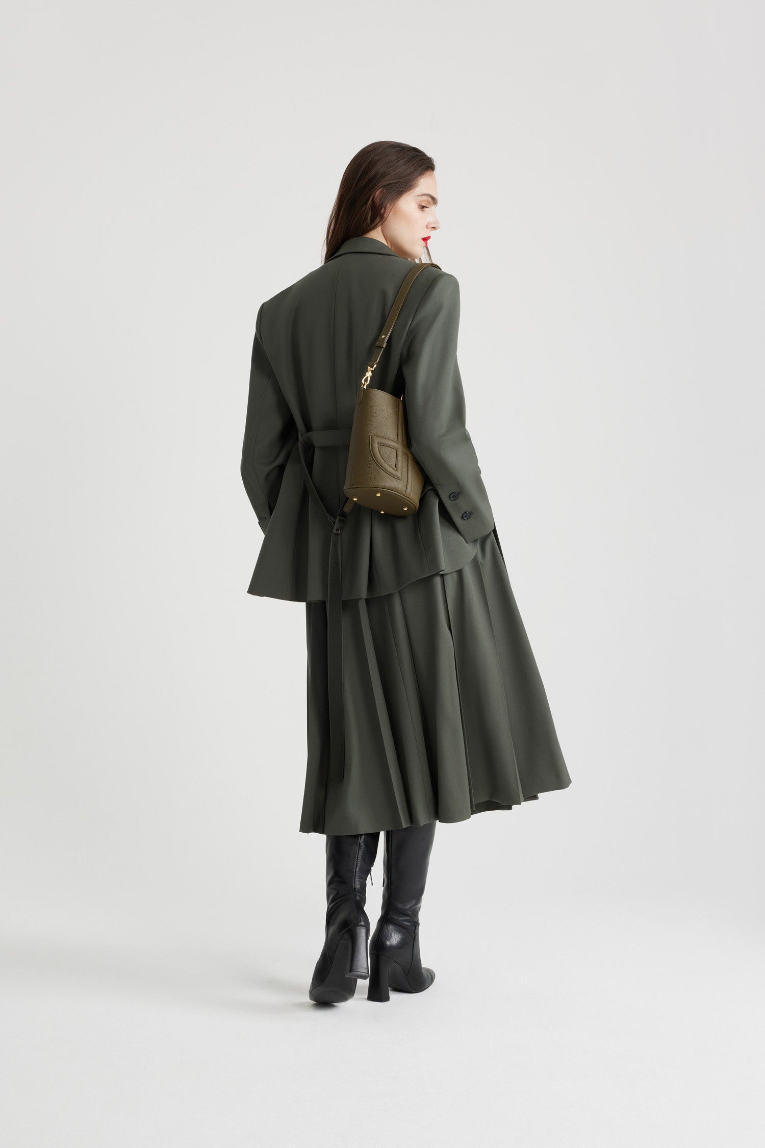 Patou Jackets H24JA0380103751K veste kaki laine ceinture