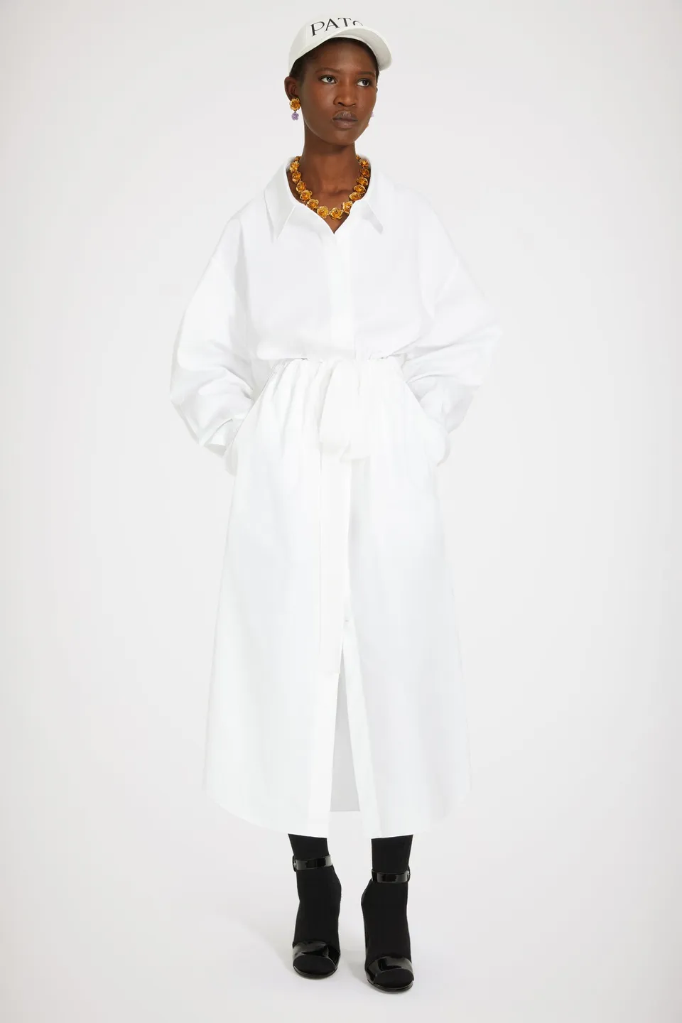Patou H22DR097 robe maxi coton bio blanche 34-44