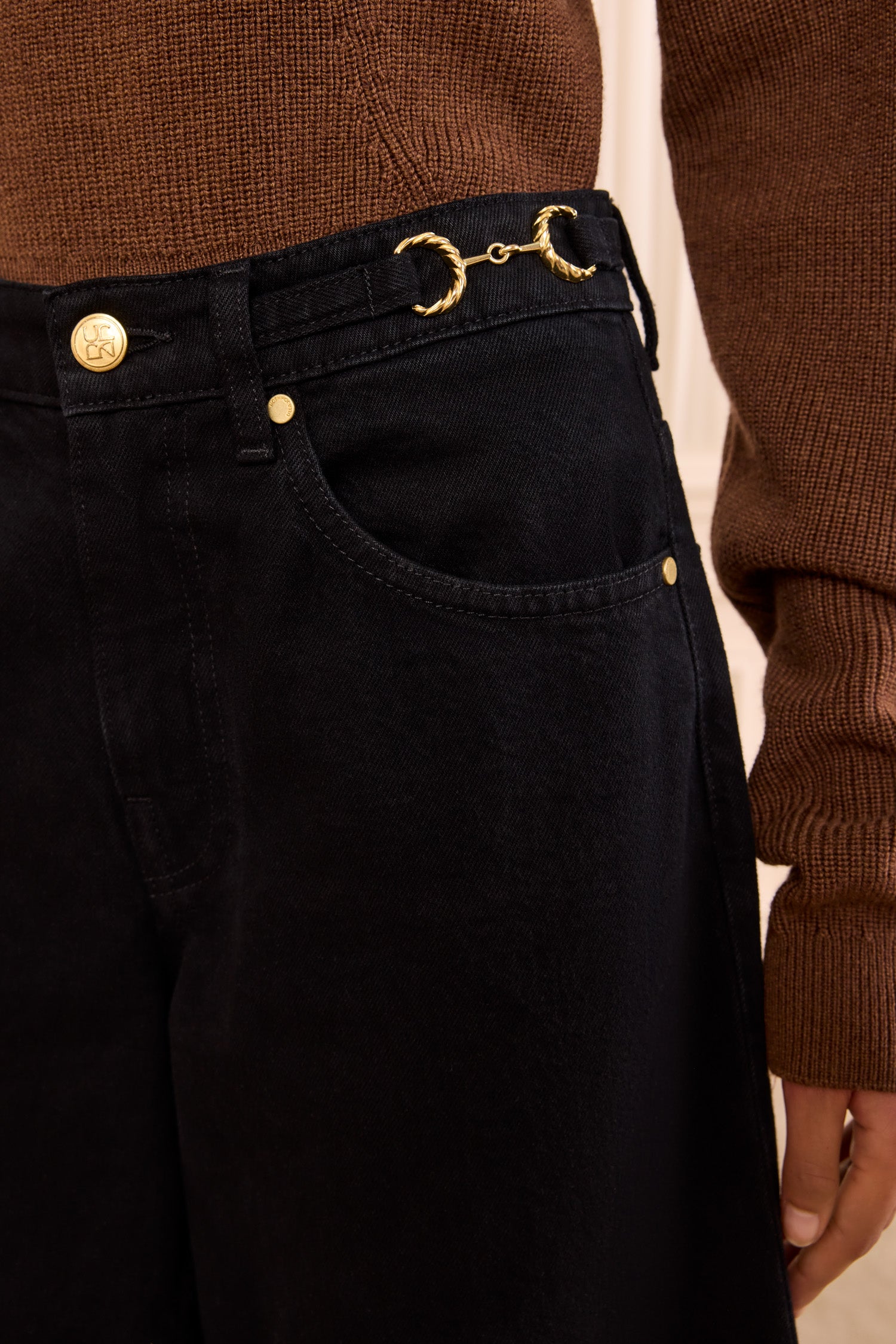 Ulla Johnson Denim Rowan Denim Culotte Noir bermuda coton