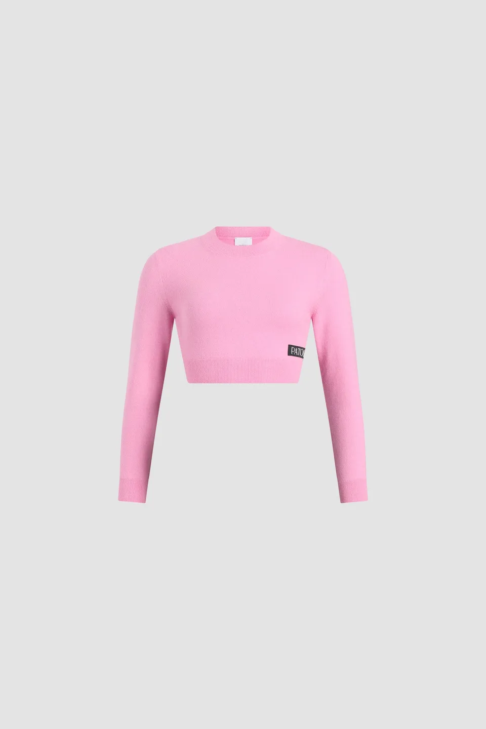Patou KN099 pull court rose perle cachemire