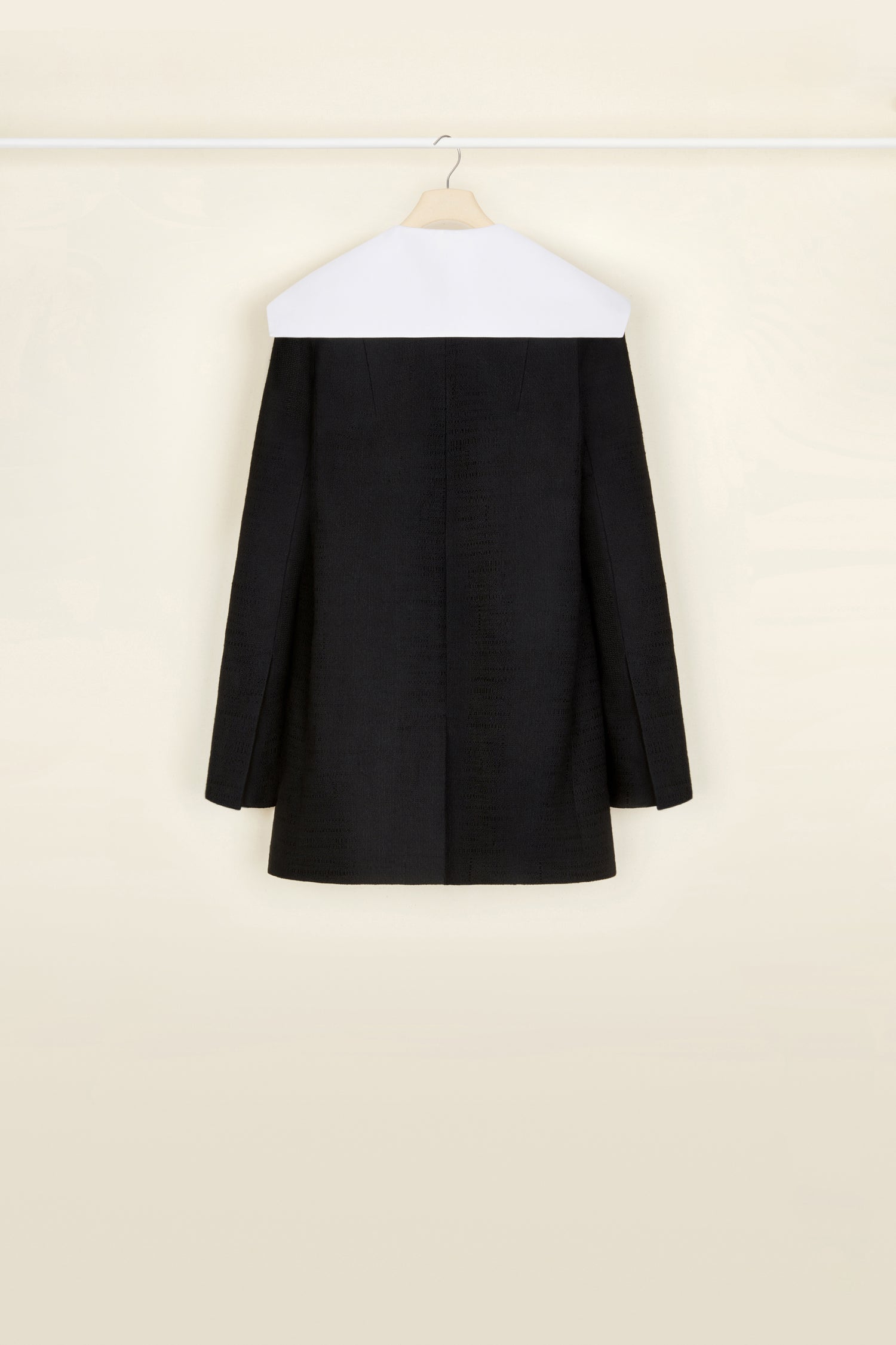 Patou A21JA0190088999B veste tweed noir col amovible 34-44