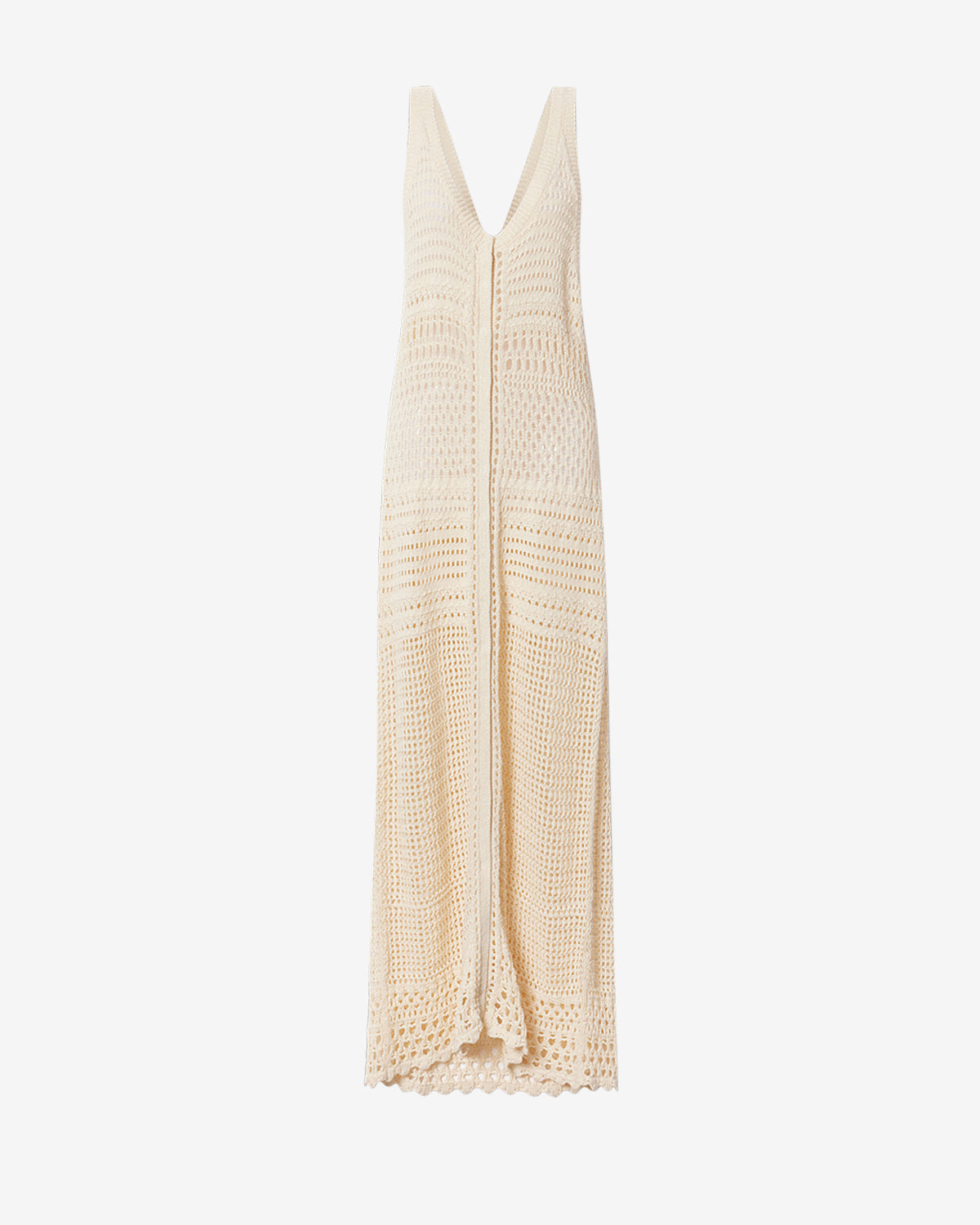 Isabel Marant Zaro robe écru crochet coton lin