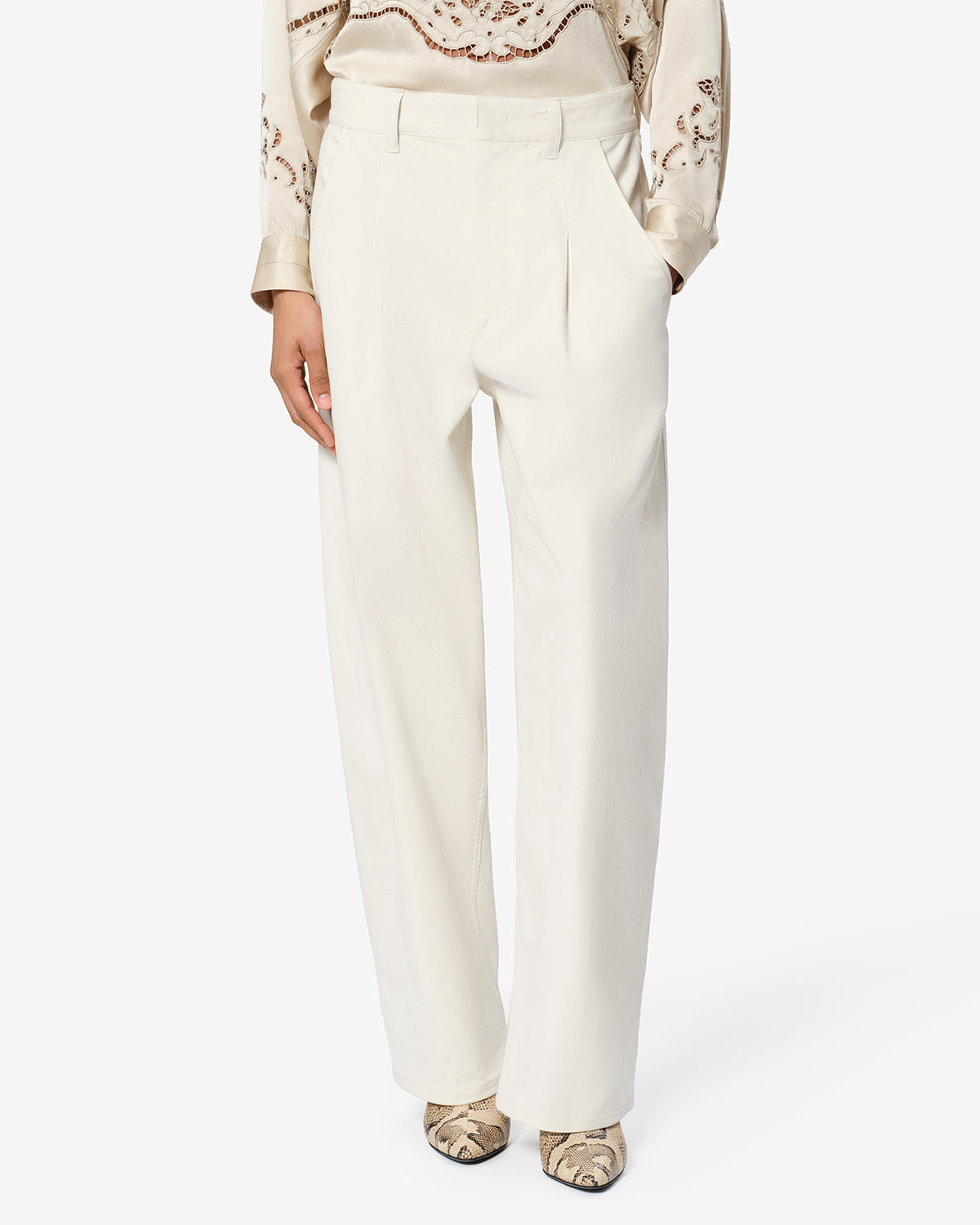 Isabel Marant Lenadia pantalon large écru coton