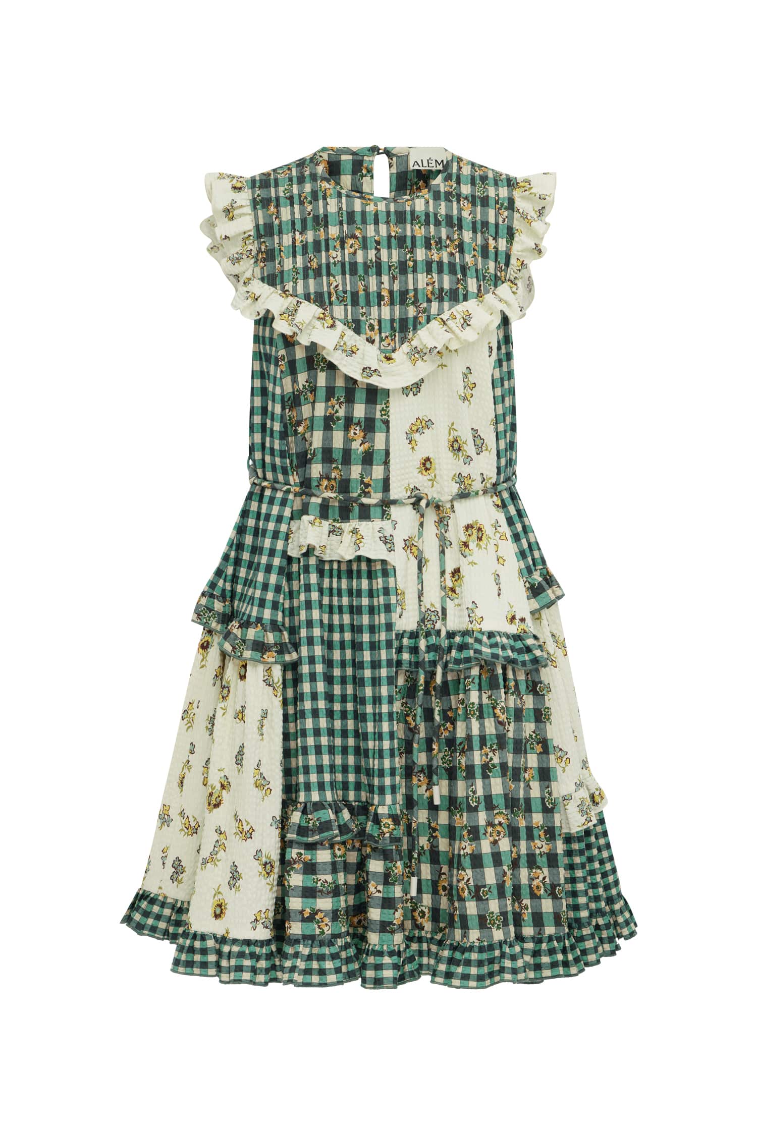 Alemäis Outrider robe mini patchwork seersucker fleurie